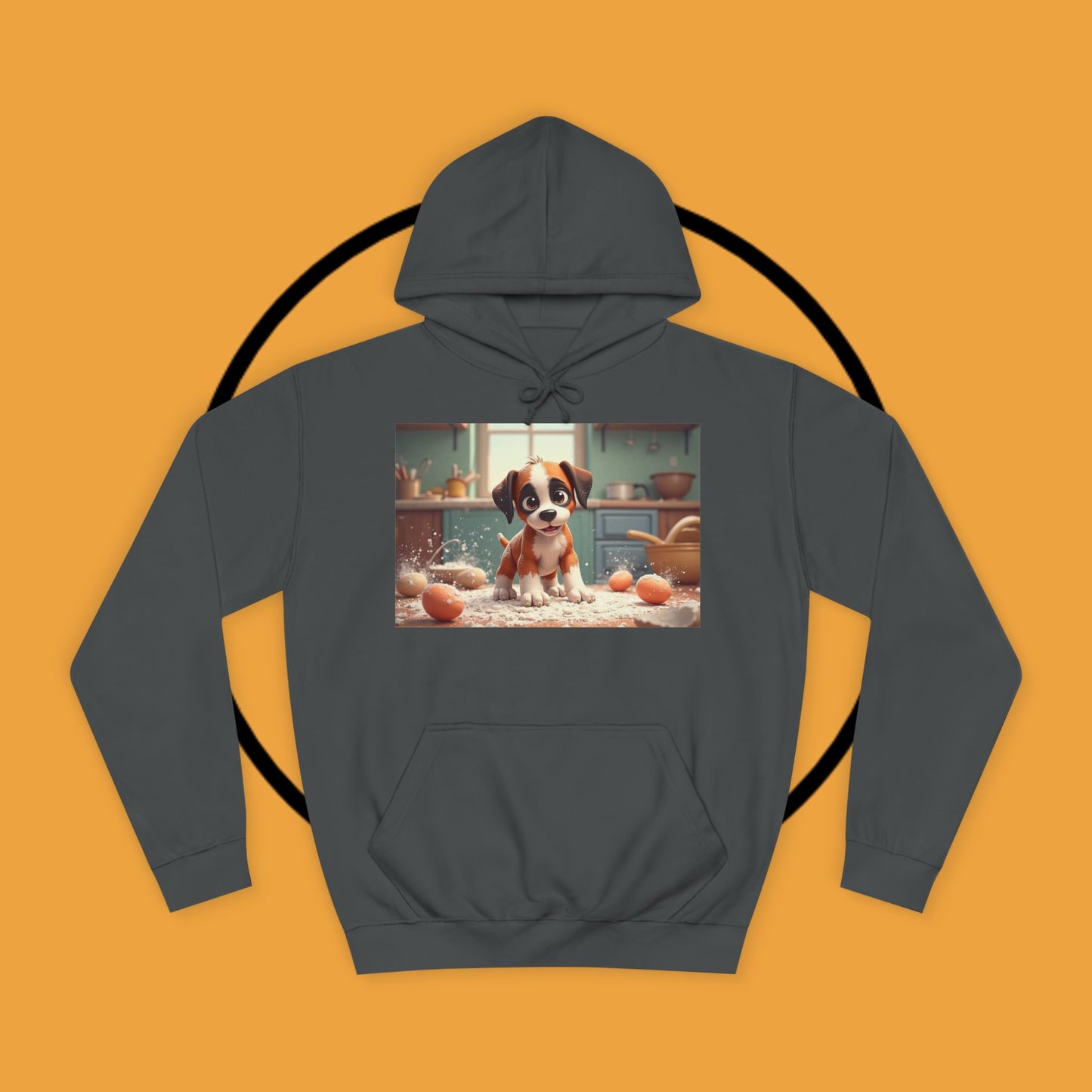 Adorable Mischievous Boxer Puppy Hoodie - Cute Kitchen Chaos Design | Dog Lover Gift