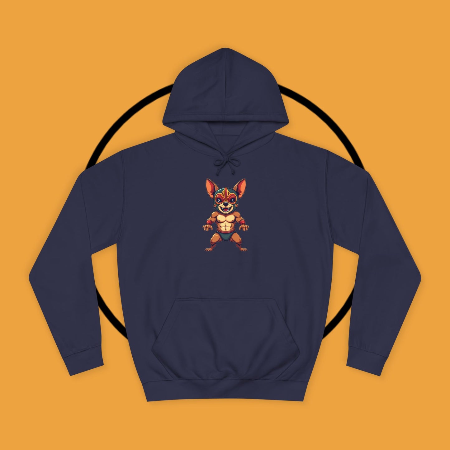 "Luchador Chihuahua Wrestling Hoodie | Mexican Lucha Libre Dog Mask | Wrestler Pet Art | Funny Fighting Dog Gift"