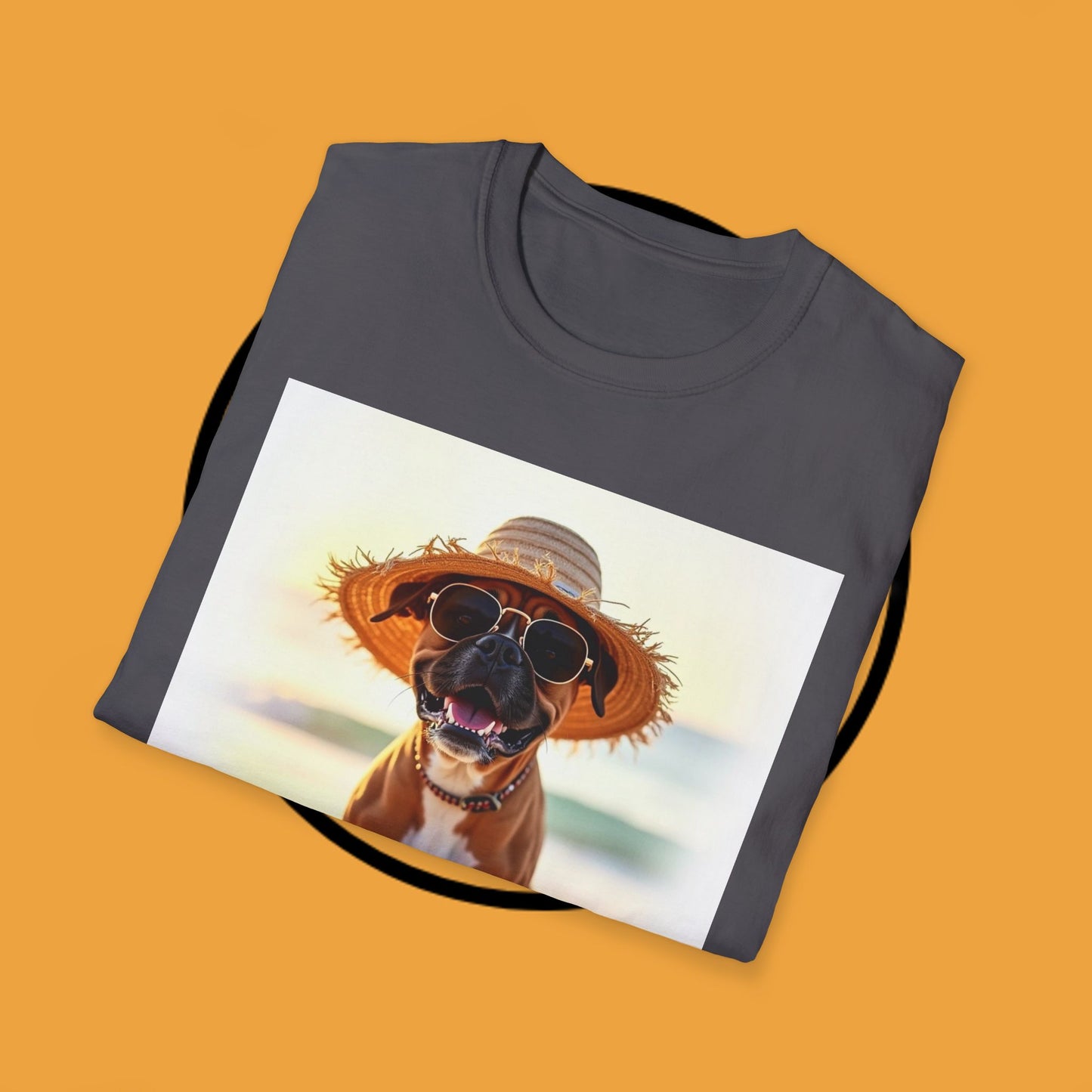 "Vacation Boxer Beach Vibes" Premium Summer T-Shirt / Beach Boxer Dog T-Shirt - Vacation Vibes Summer Pup Tee