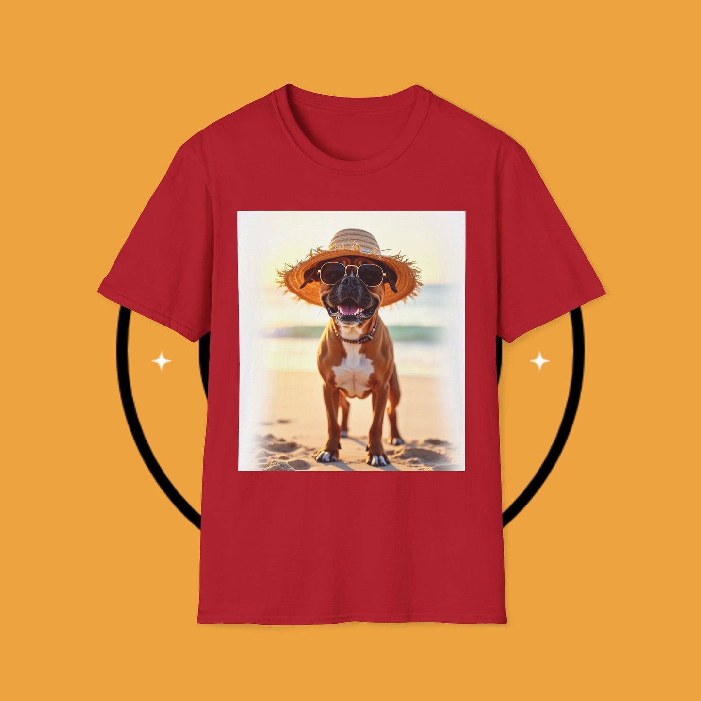 "Vacation Boxer Beach Vibes" Premium Summer T-Shirt / Beach Boxer Dog T-Shirt - Vacation Vibes Summer Pup Tee