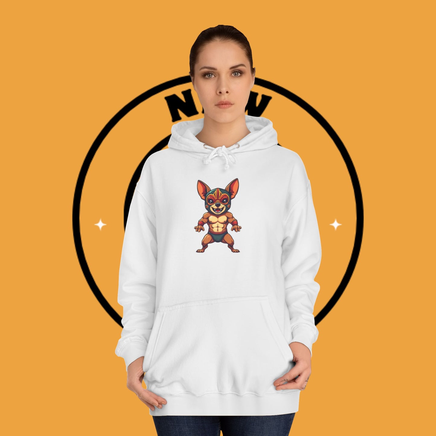 "Luchador Chihuahua Wrestling Hoodie | Mexican Lucha Libre Dog Mask | Wrestler Pet Art | Funny Fighting Dog Gift"