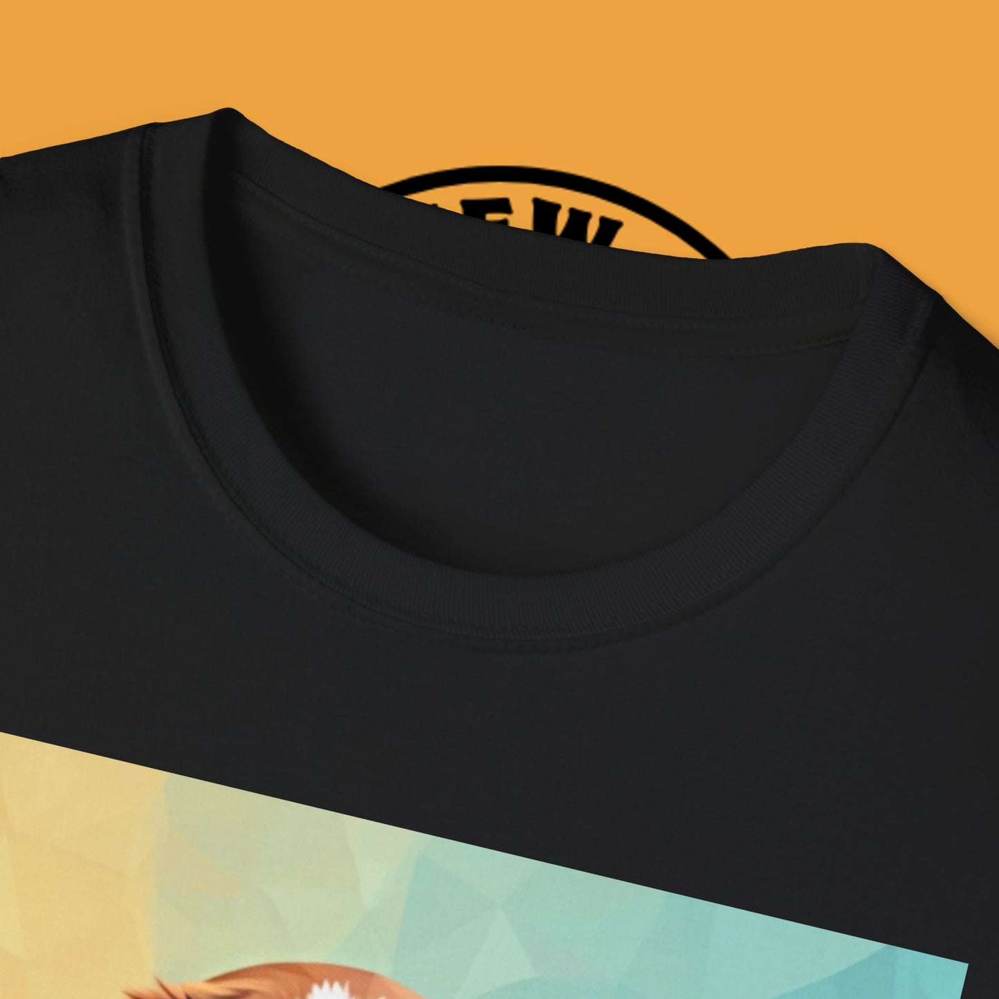 Modern Art Beagle Puppy T-Shirt - Geometric Low Poly Dog Design with Rainbow Background