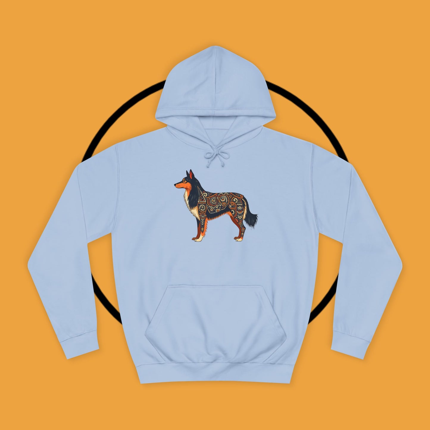 "Tribal Border Collie Mandala Hoodie - Sacred Geometry Dog Art Sweatshirt | Spiritual Celtic Design"