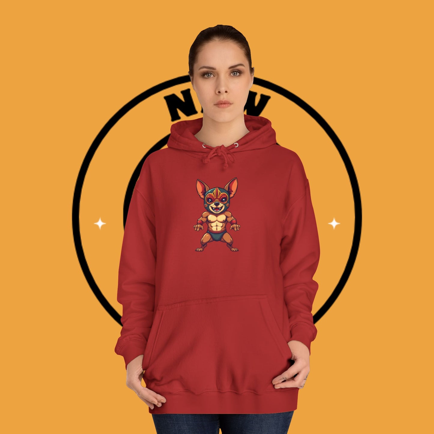 "Luchador Chihuahua Wrestling Hoodie | Mexican Lucha Libre Dog Mask | Wrestler Pet Art | Funny Fighting Dog Gift"