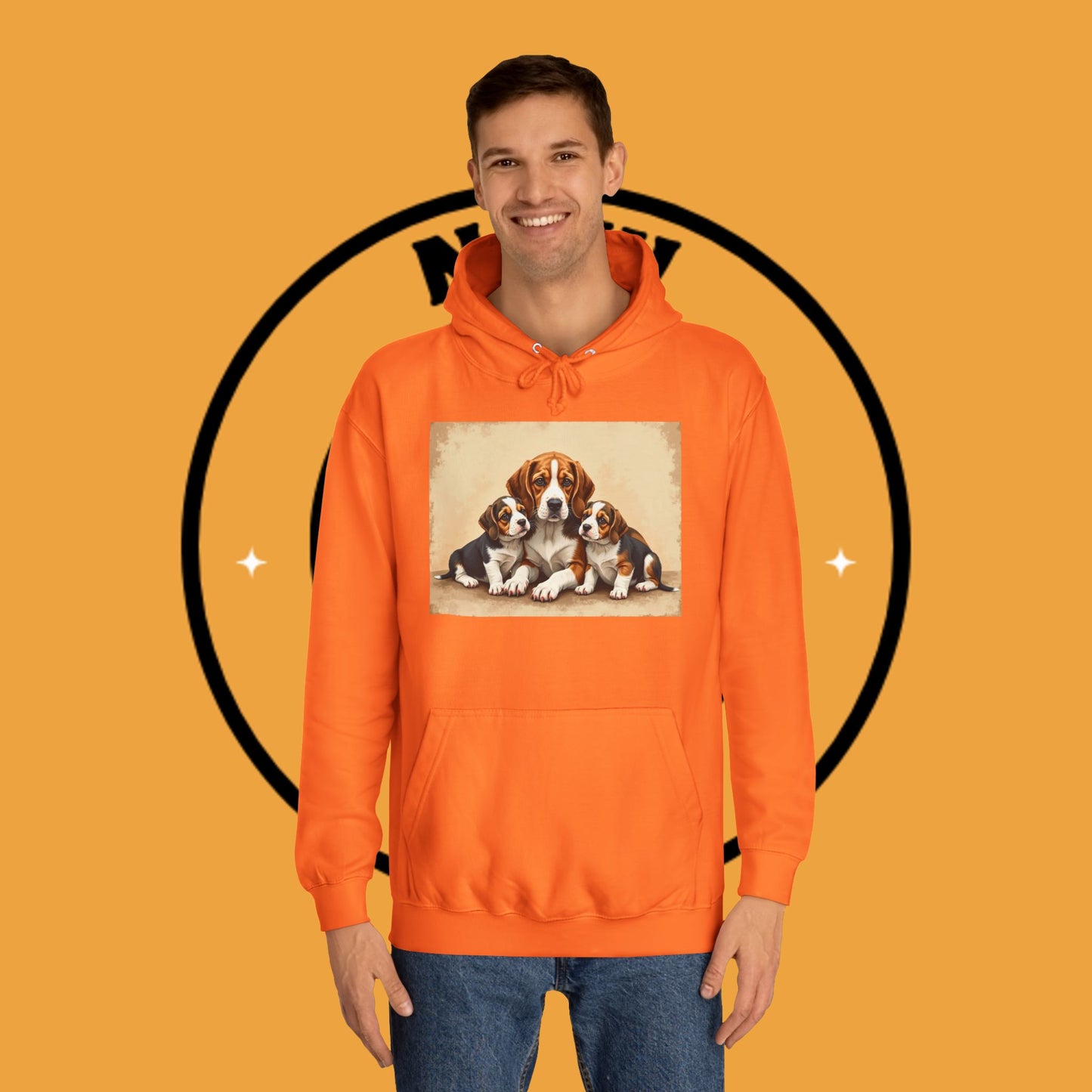 π¨βπ©βπ§βπ¦ Beagle Family Portrait Hoodie - Love Multiplied by Three! πΎ - Unisex Hoodie