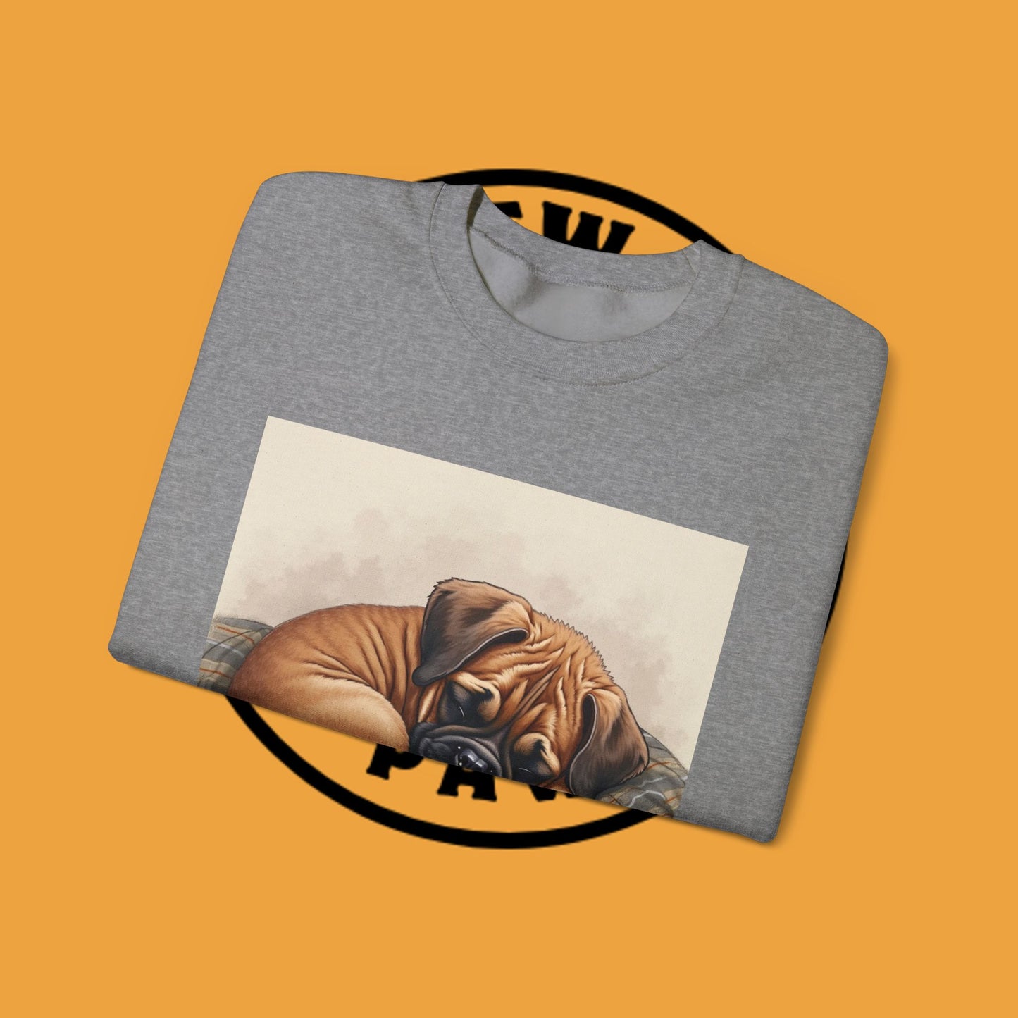 Sleeping Boxer Puppy Crewneck Sweatshirt - Cozy Dog Art Design - Comfort Wear for Pet Lovers