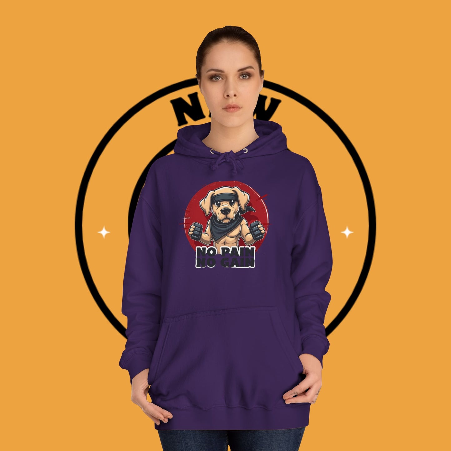 No Pain, No Gain – Motivational Workout Dog Hoodie - Unisex Hoodies