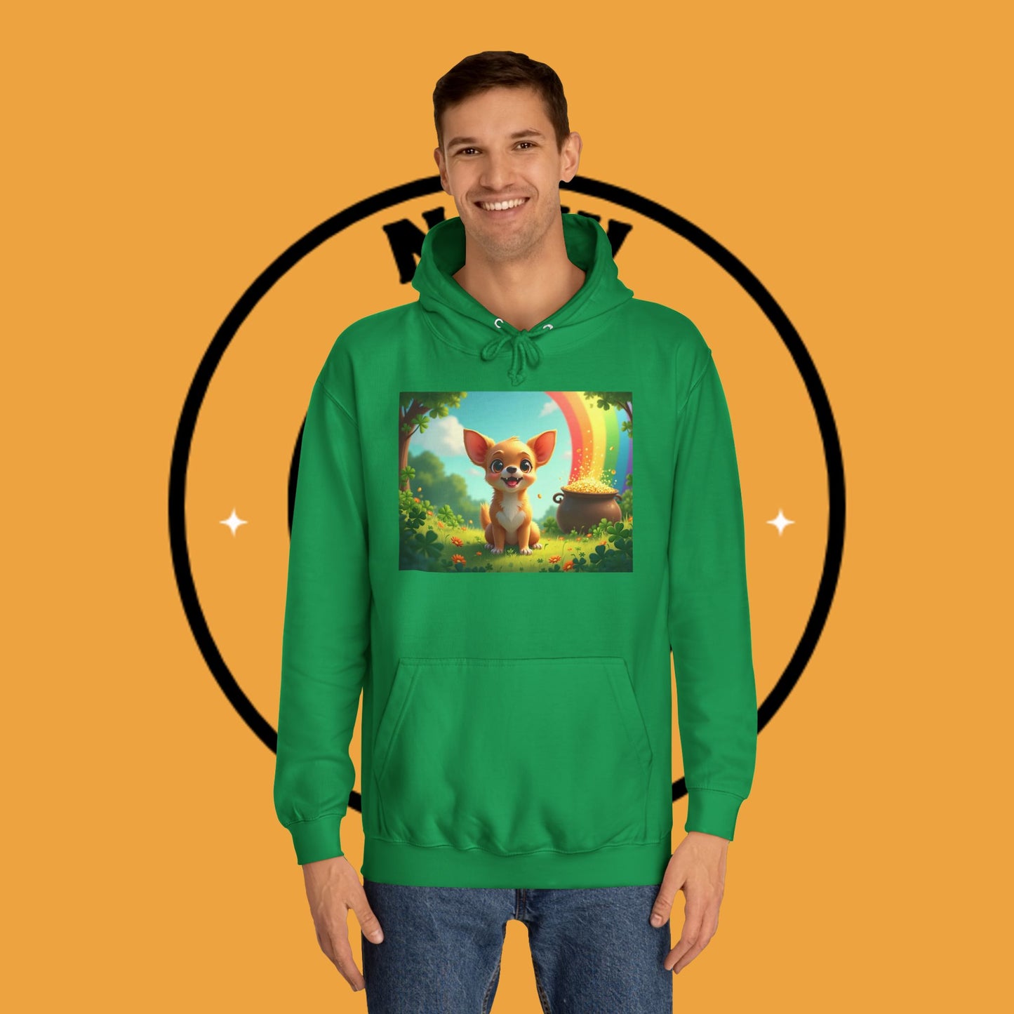 Lucky Rainbow Chihuahua Hoodie - St. Patrick's Day Magical Puppy Sweatshirt