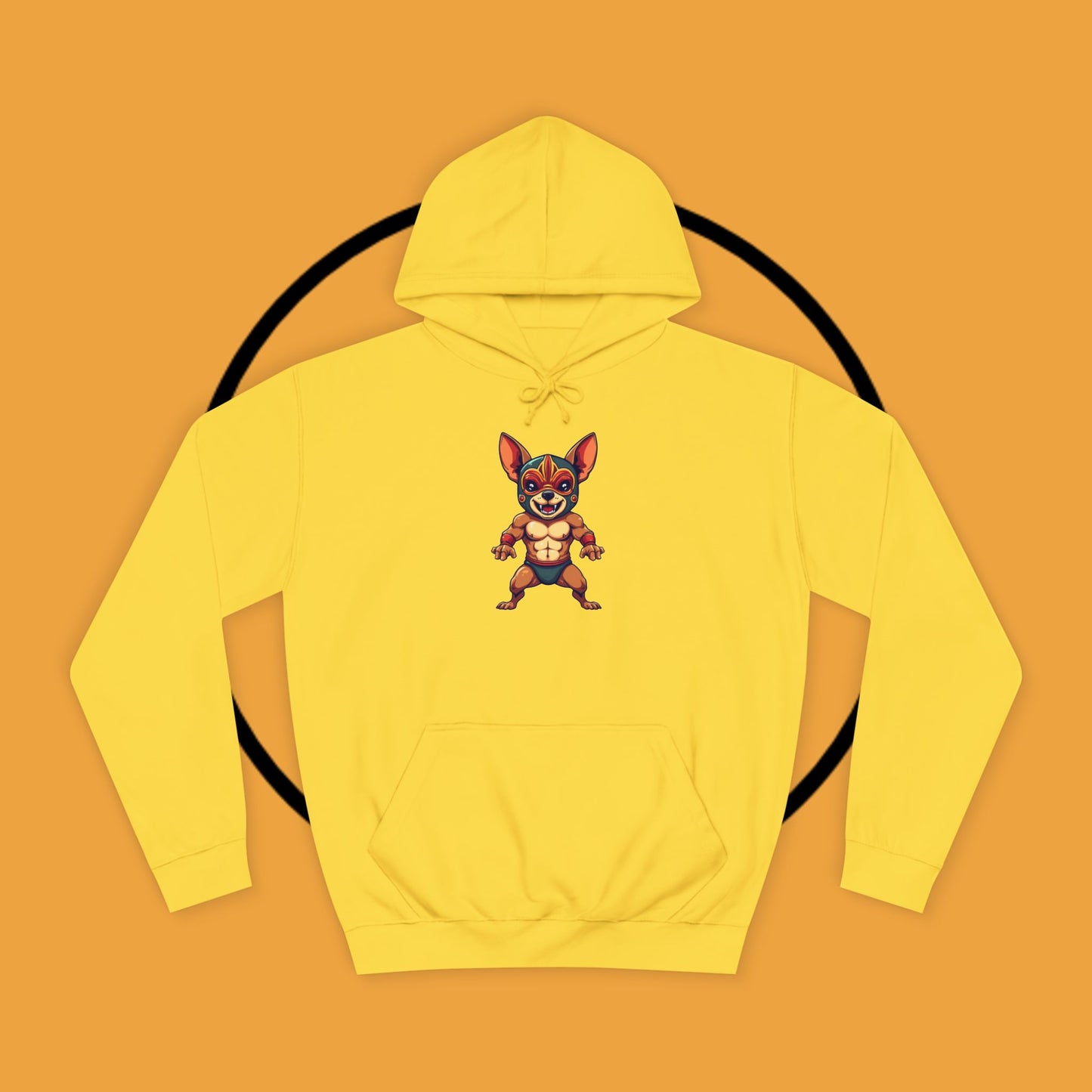 "Luchador Chihuahua Wrestling Hoodie | Mexican Lucha Libre Dog Mask | Wrestler Pet Art | Funny Fighting Dog Gift"