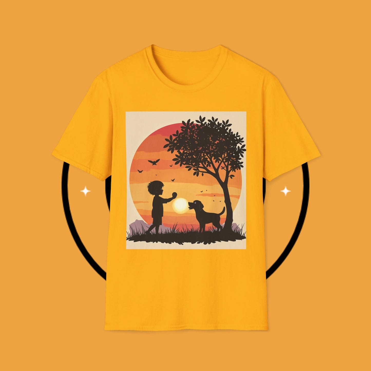 Playing with paws - Dog - Unisex T-Shirt Design - Sunset Playmates π
| Heartwarming Silhouette T-Shirt for Dog Lovers"