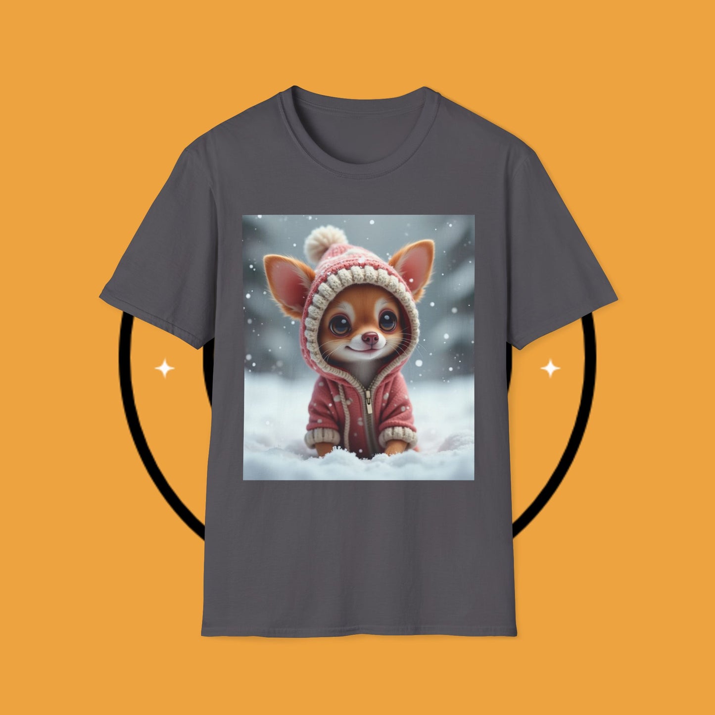 Winter Chihuahua Snow T-Shirt - Cozy Holiday Dog Art - Christmas Pet Hoodie Tee - Cute Winter Animal Shirt