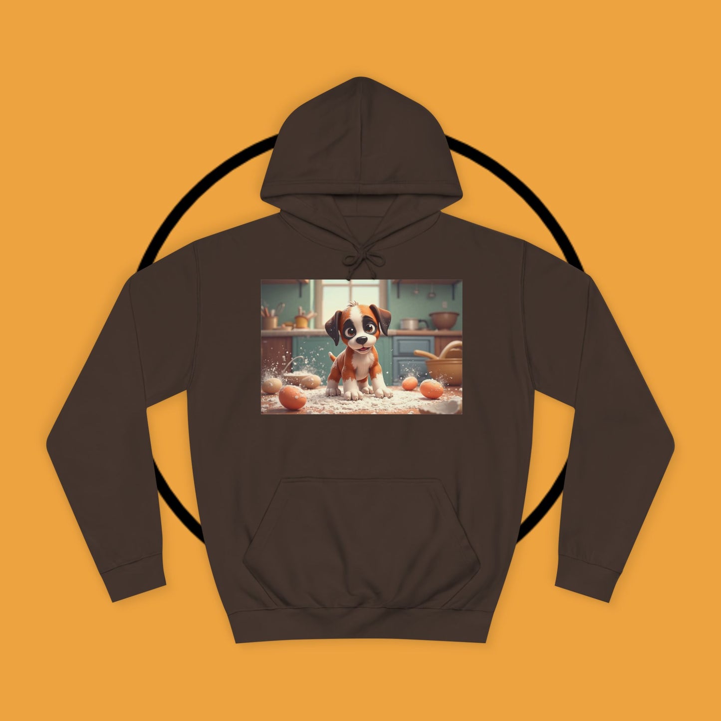 Adorable Mischievous Boxer Puppy Hoodie - Cute Kitchen Chaos Design | Dog Lover Gift