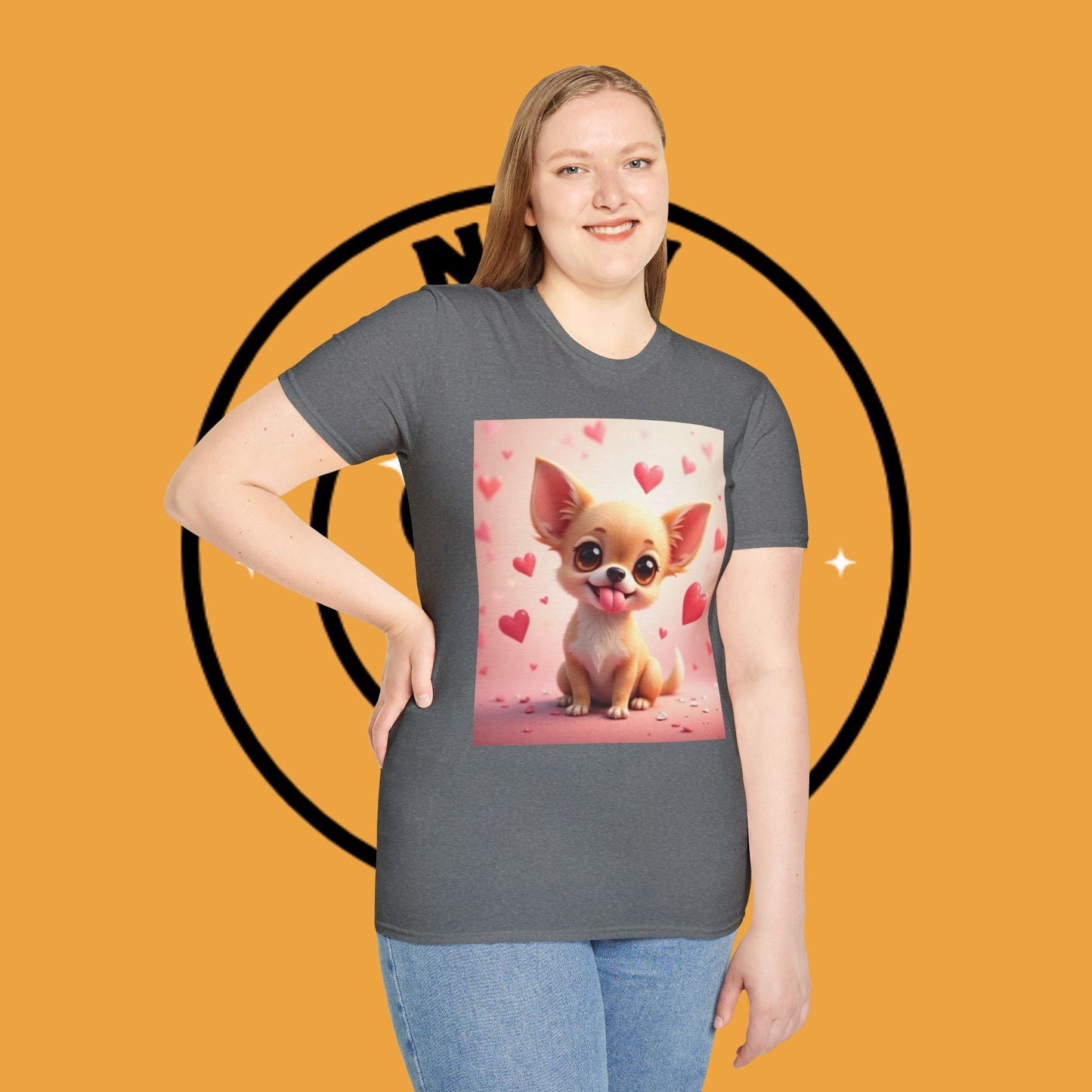 Cute Chihuahua Puppy Love Heart T-Shirt - Funny Dog Lover Gift Tee | Kawaii Pet Apparel
