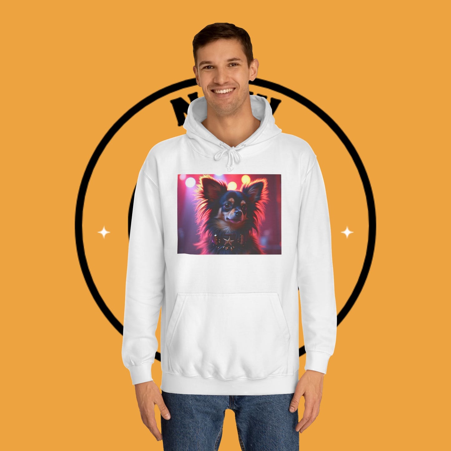 Glamorous Long-Haired Chihuahua Hoodie - Luxury Dog Portrait Pullover