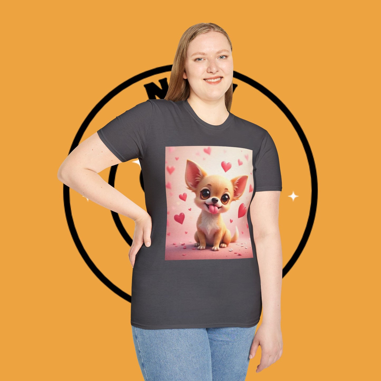 Cute Chihuahua Puppy Love Heart T-Shirt - Funny Dog Lover Gift Tee | Kawaii Pet Apparel