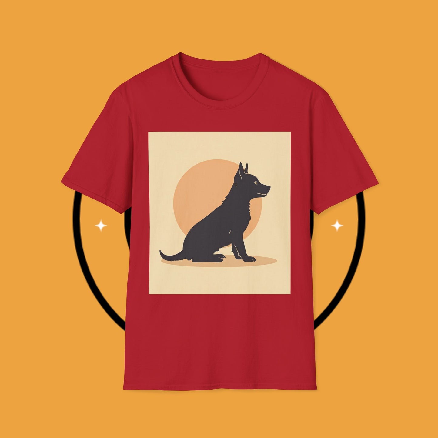 Border Collie Silhouette T-Shirt - Minimalist Sunset Design | Dog Lover Graphic Tee