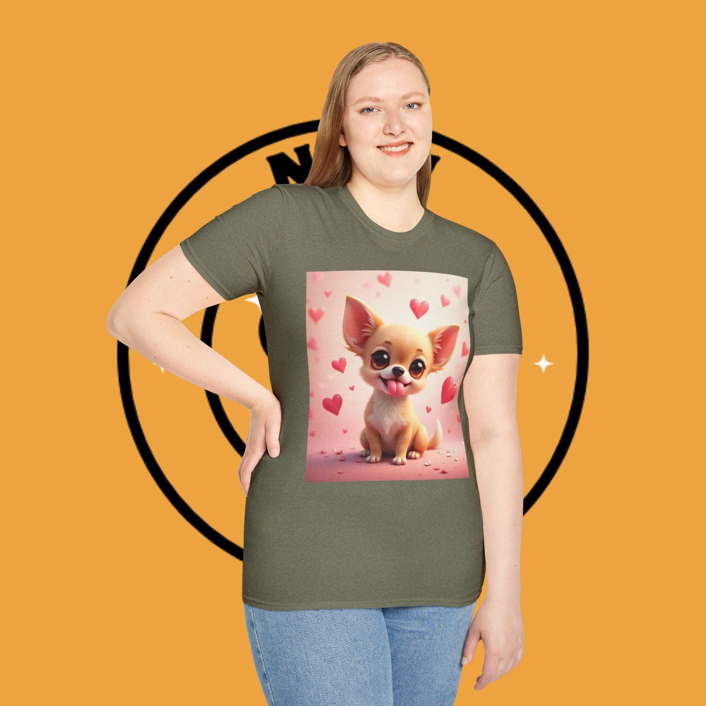 Cute Chihuahua Puppy Love Heart T-Shirt - Funny Dog Lover Gift Tee | Kawaii Pet Apparel