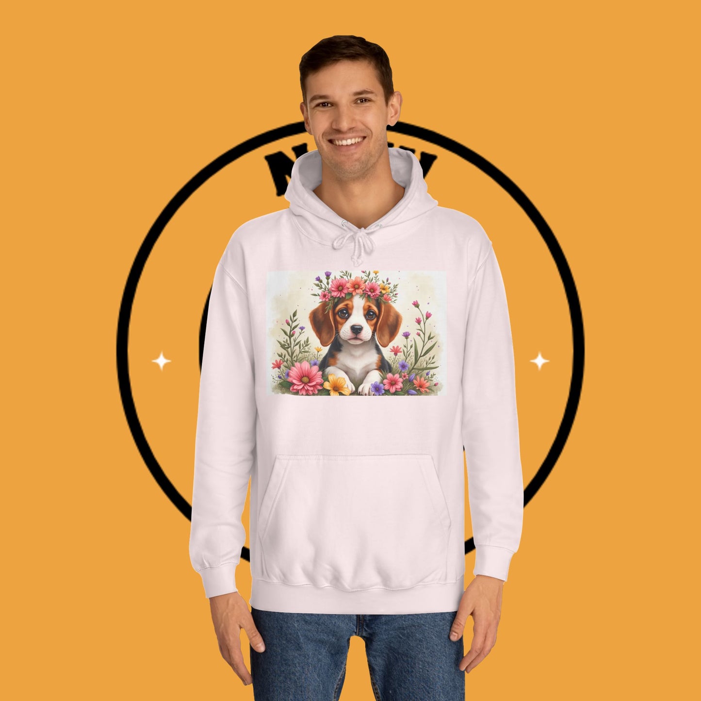 ๐ธ Enchanted Garden Beagle Hoodie - Where Cuteness Blooms! ๐ถ - Unisex Hoodie
