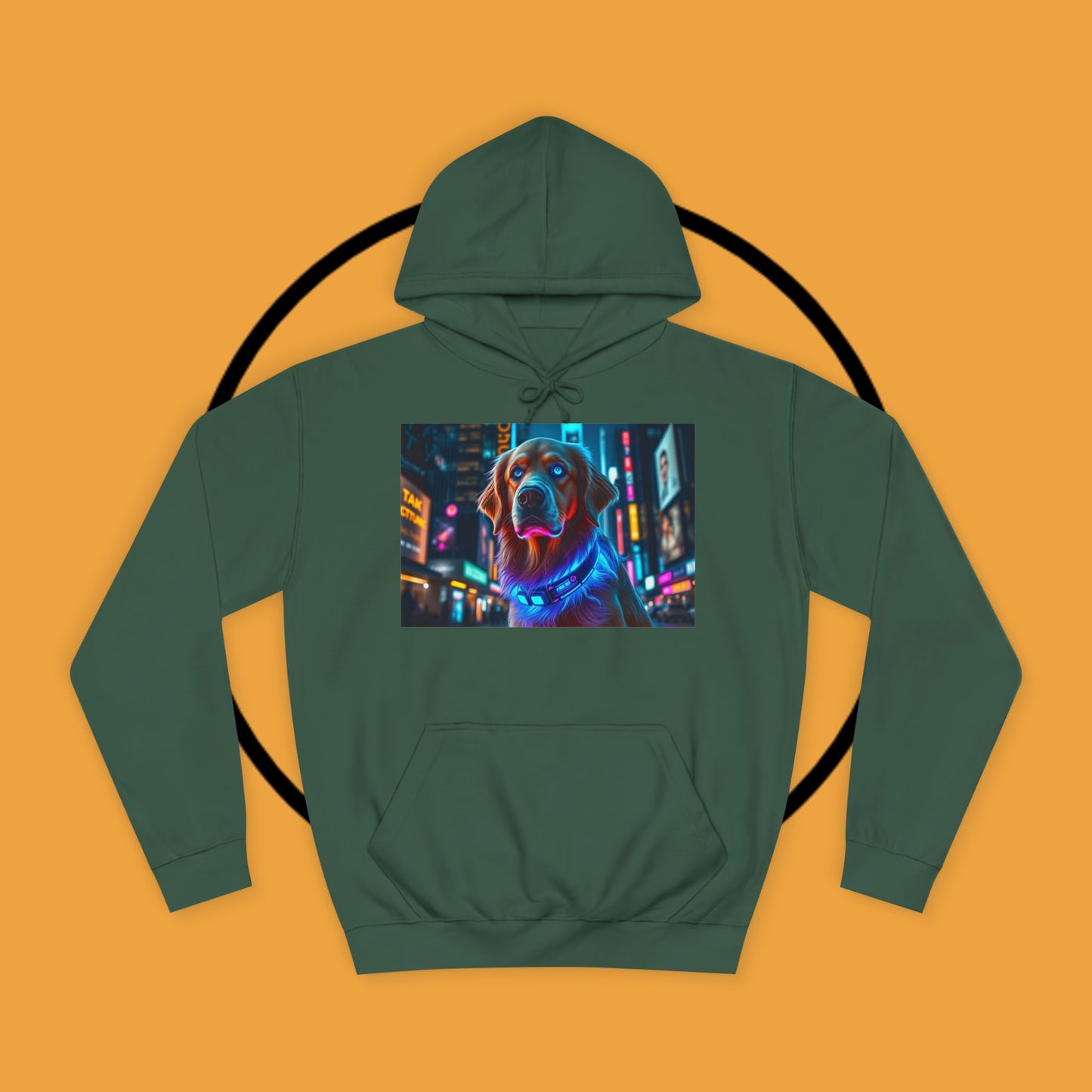 Neon City Lights – Futuristic Urban Dog Hoodie - Unisex Hoodies