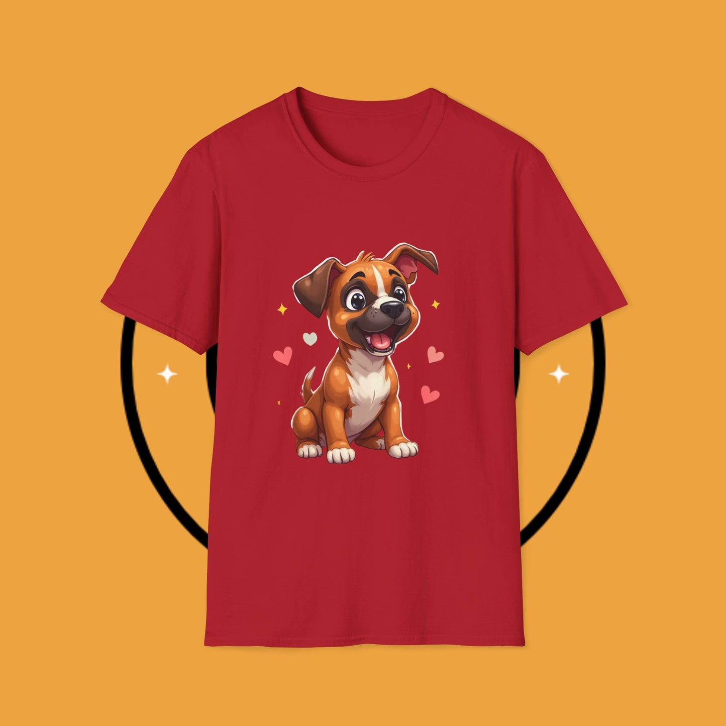 Cute Boxer Puppy Love T-Shirt - Happy Dog Heart Design Tee for Dog Lovers