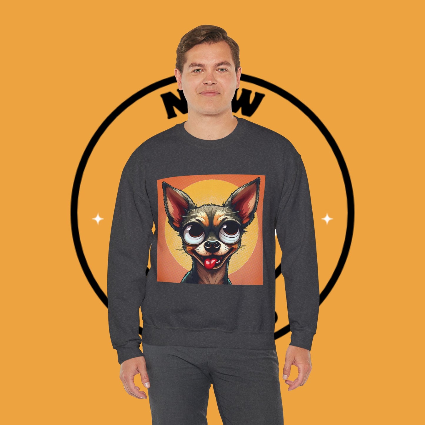 Cute Chihuahua Crewneck Sweatshirt - Funny Dog Lover Gift | Adorable Pet Portrait Pullover