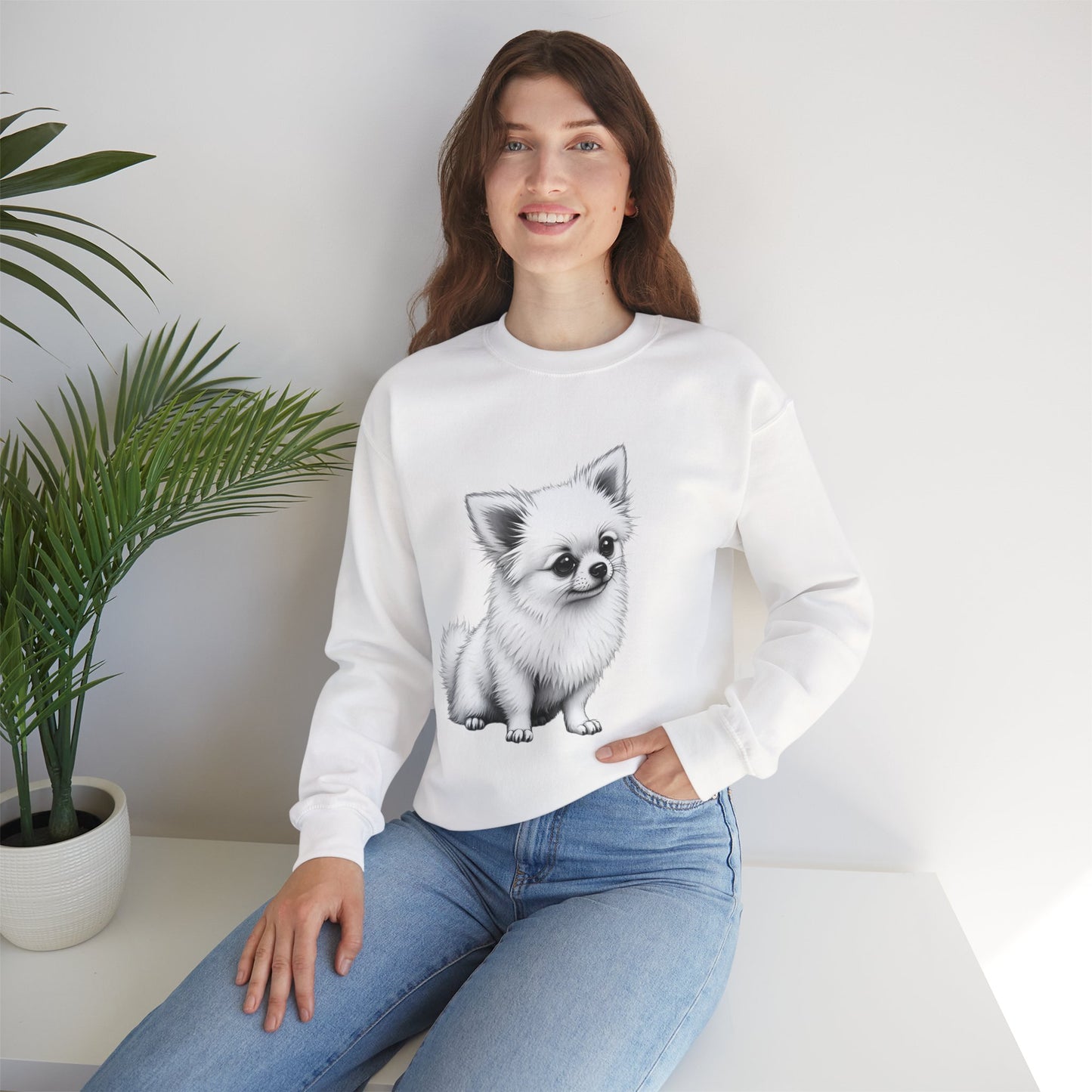 Classic Chihuahua Sketch Sweatshirt | Black White Dog Portrait | Artistic Pet Lover Gift