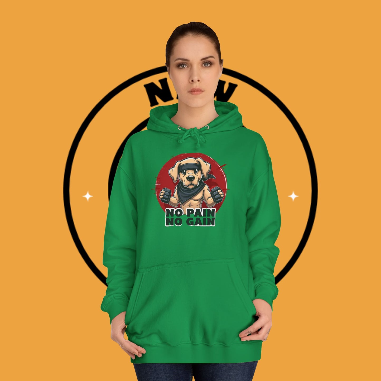 No Pain, No Gain – Motivational Workout Dog Hoodie - Unisex Hoodies