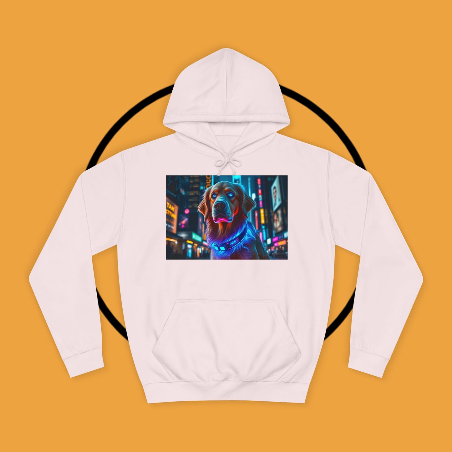 Neon City Lights – Futuristic Urban Dog Hoodie - Unisex Hoodies