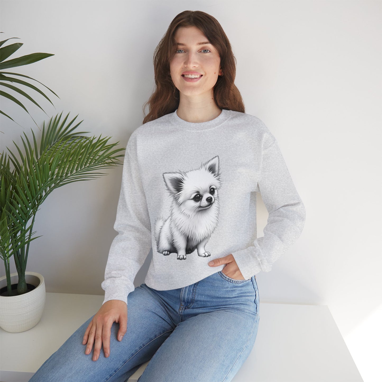 Classic Chihuahua Sketch Sweatshirt | Black White Dog Portrait | Artistic Pet Lover Gift