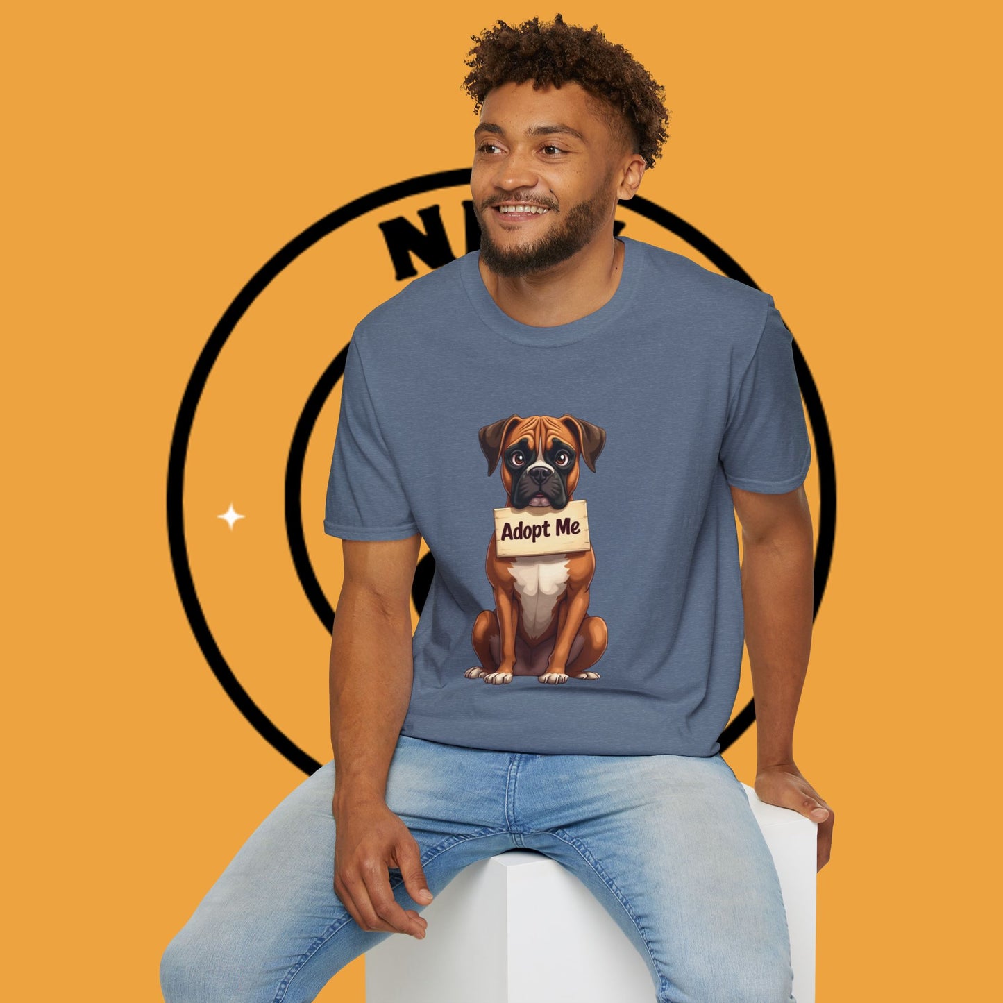 Adopt Me Boxer Dog T-Shirt - Cute Animal Rescue Awareness Tee for Dog Lovers