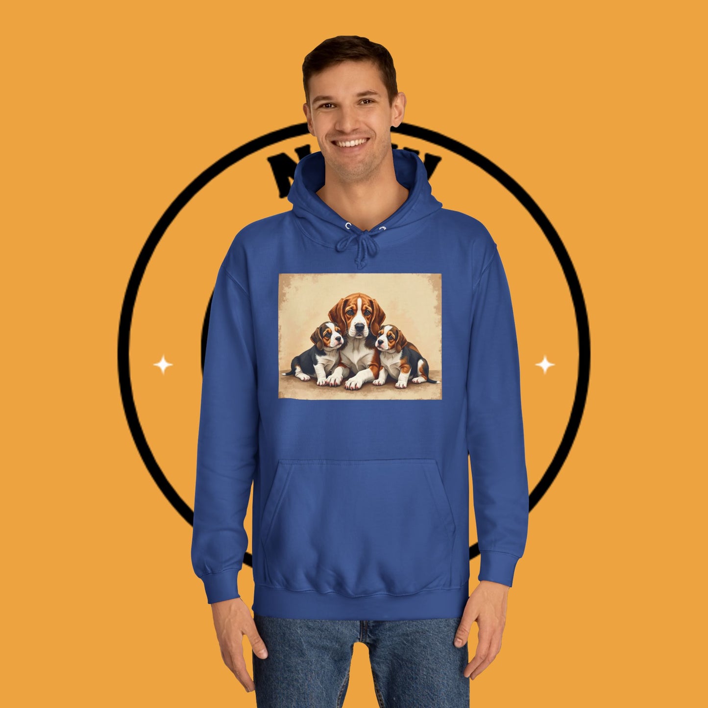 π¨βπ©βπ§βπ¦ Beagle Family Portrait Hoodie - Love Multiplied by Three! πΎ - Unisex Hoodie