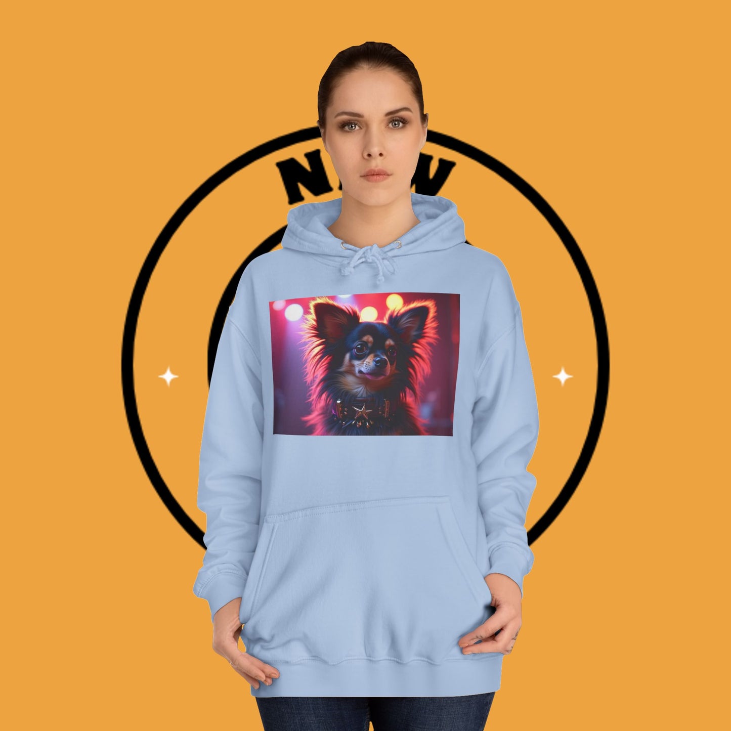 Glamorous Long-Haired Chihuahua Hoodie - Luxury Dog Portrait Pullover