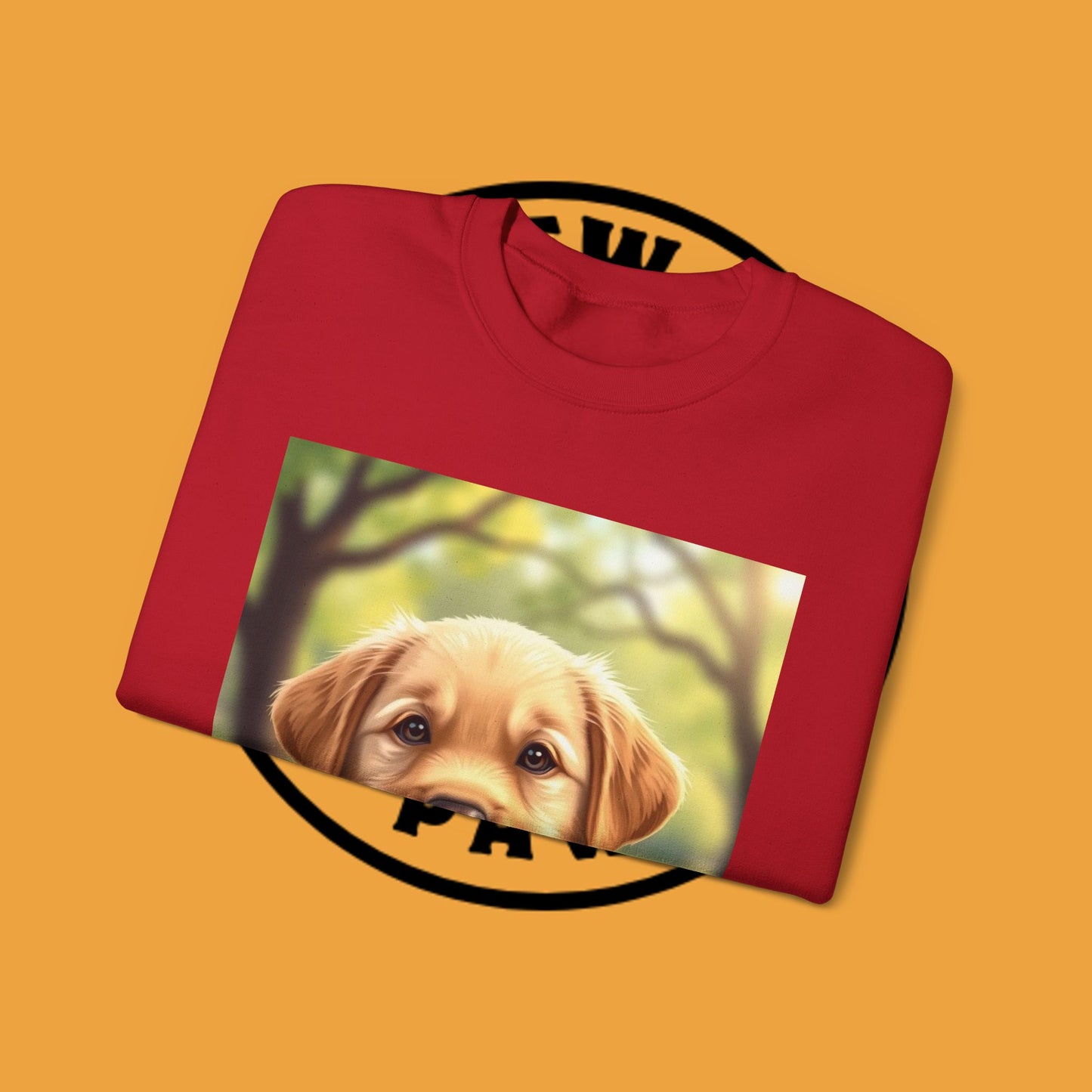 Crewneck Sweatshirt - Adorable Puppy Smiling in the Park - Sweet and Happy Golden Retriever