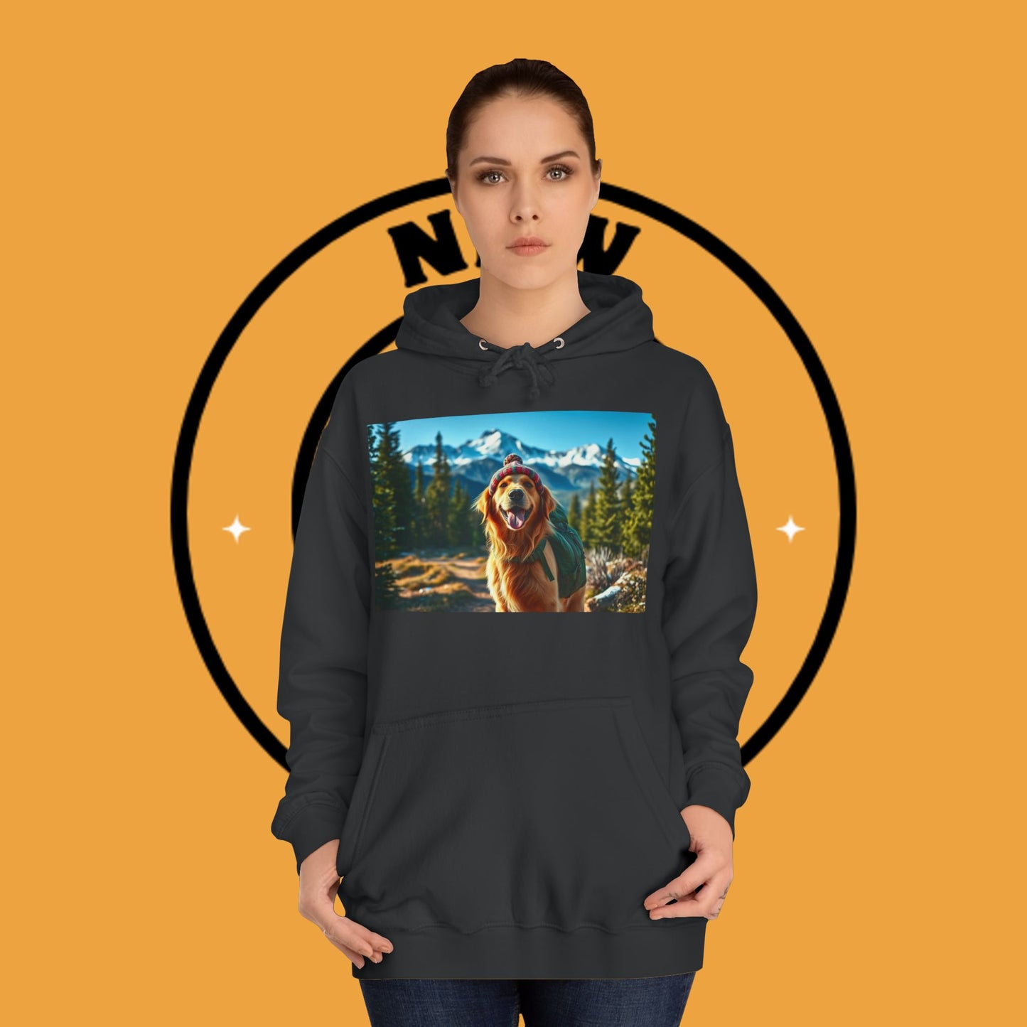 Adventure Awaits – Golden Retriever Mountain Hike Hoodie - Unisex Hoodies