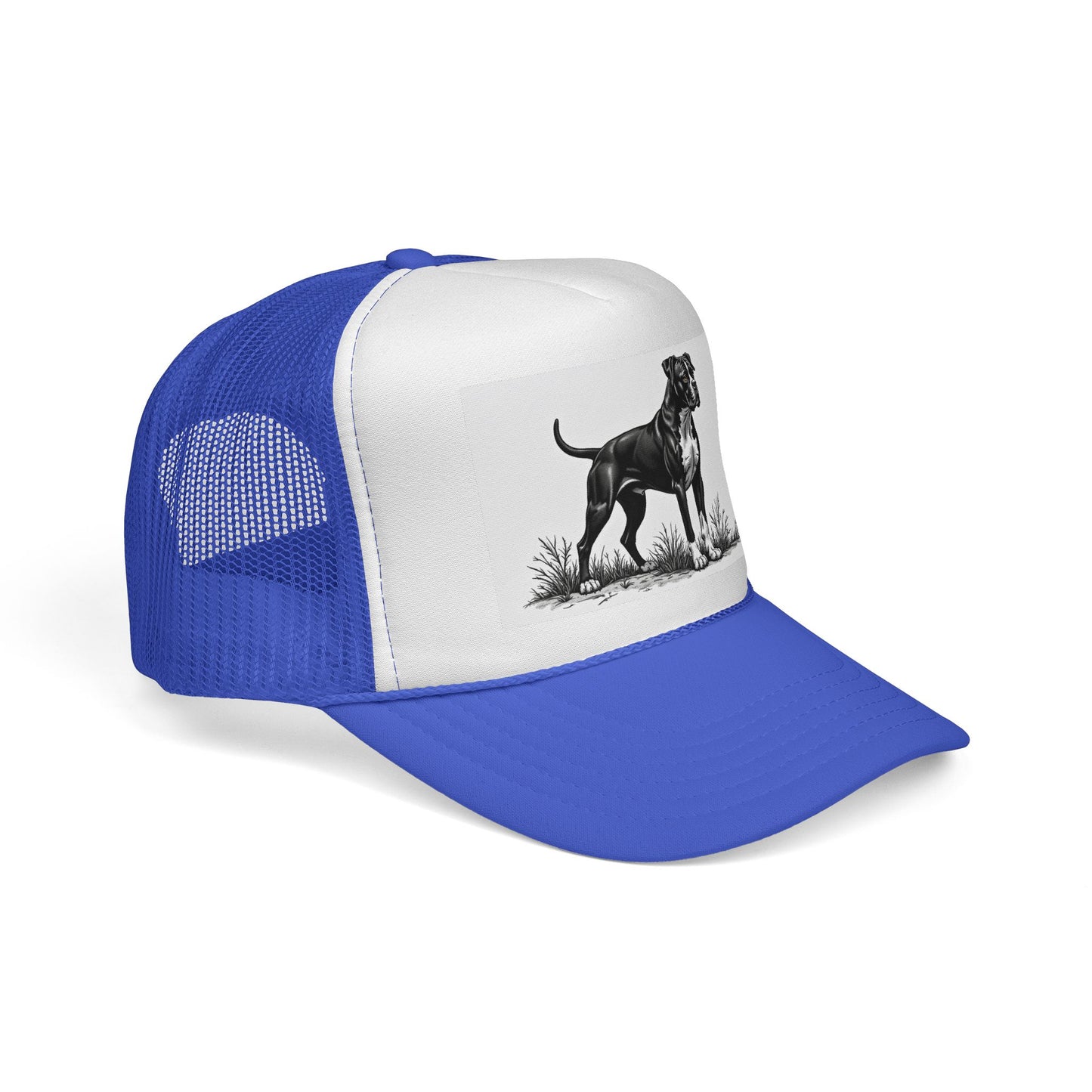 "Boxer Dog Trucker Cap - Premium Black & White Design | Adjustable Snapback Hat for Dog Lovers | Streetwear Baseball Cap"