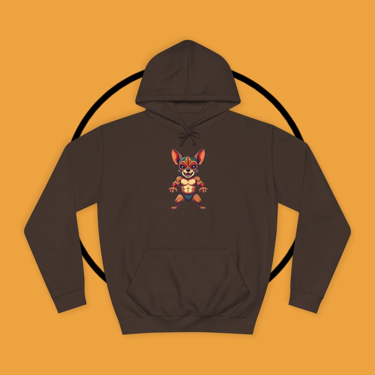 "Luchador Chihuahua Wrestling Hoodie | Mexican Lucha Libre Dog Mask | Wrestler Pet Art | Funny Fighting Dog Gift"