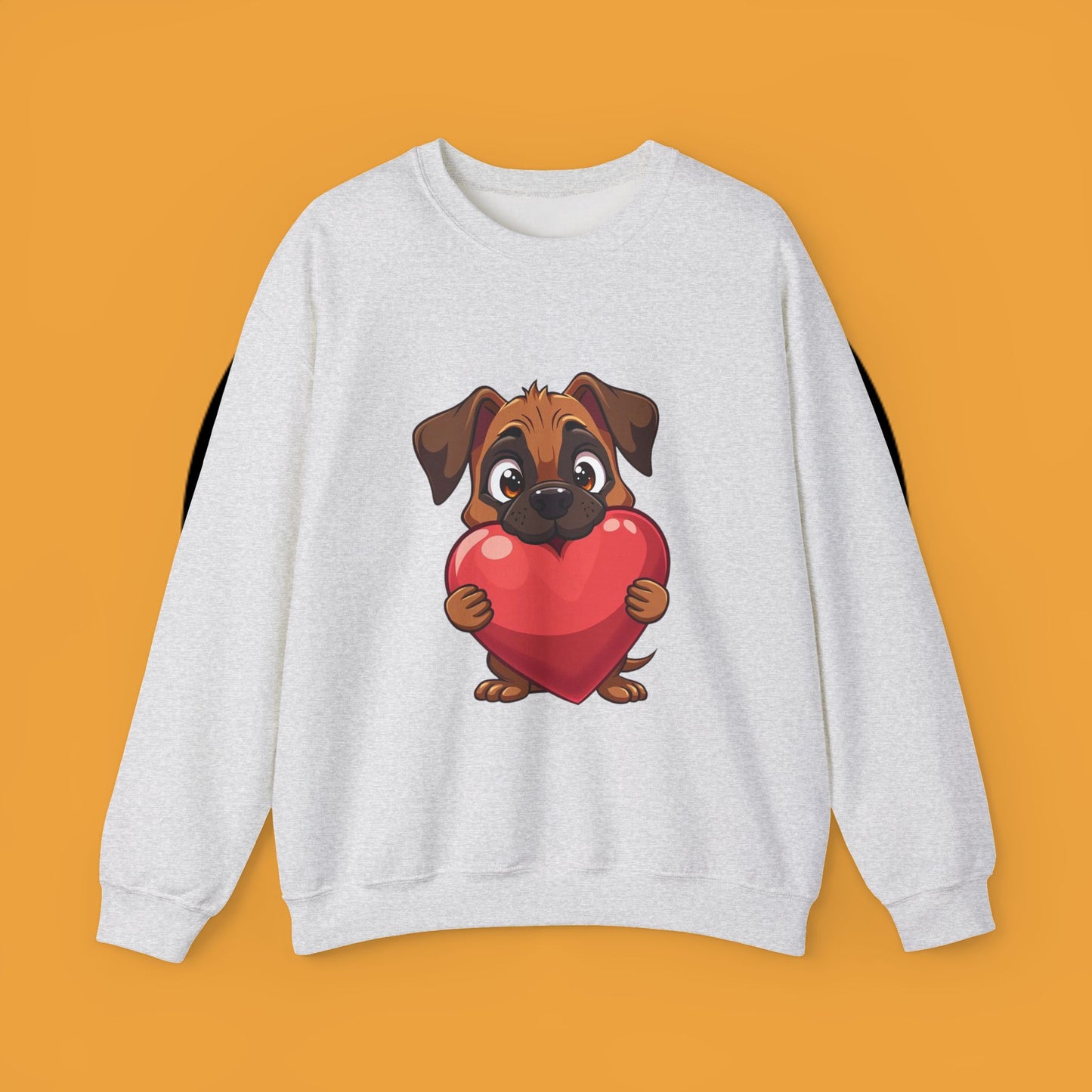 Adorable Puppy Love Heart Crewneck Sweatshirt - Perfect Gift for Dog Lovers