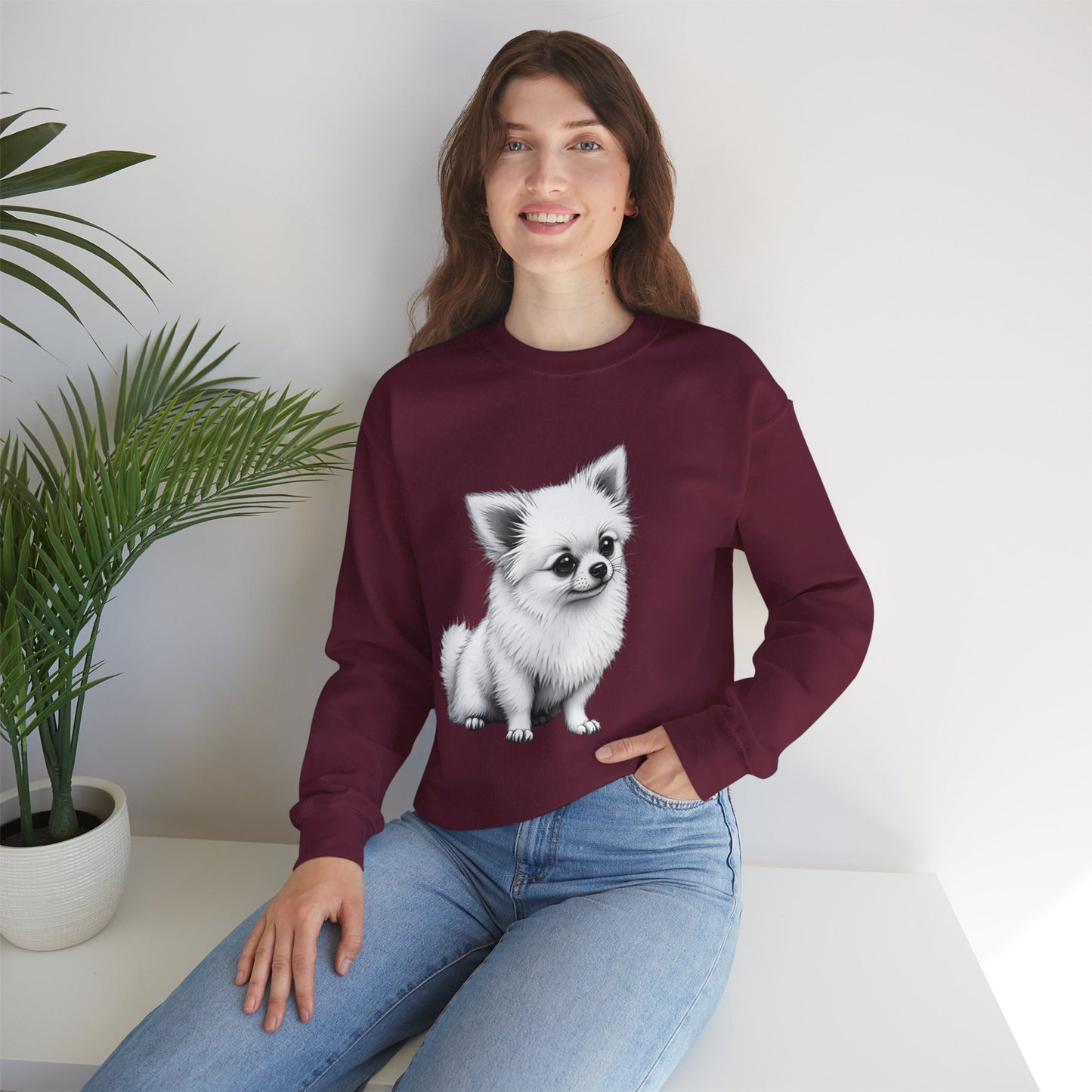 Classic Chihuahua Sketch Sweatshirt | Black White Dog Portrait | Artistic Pet Lover Gift