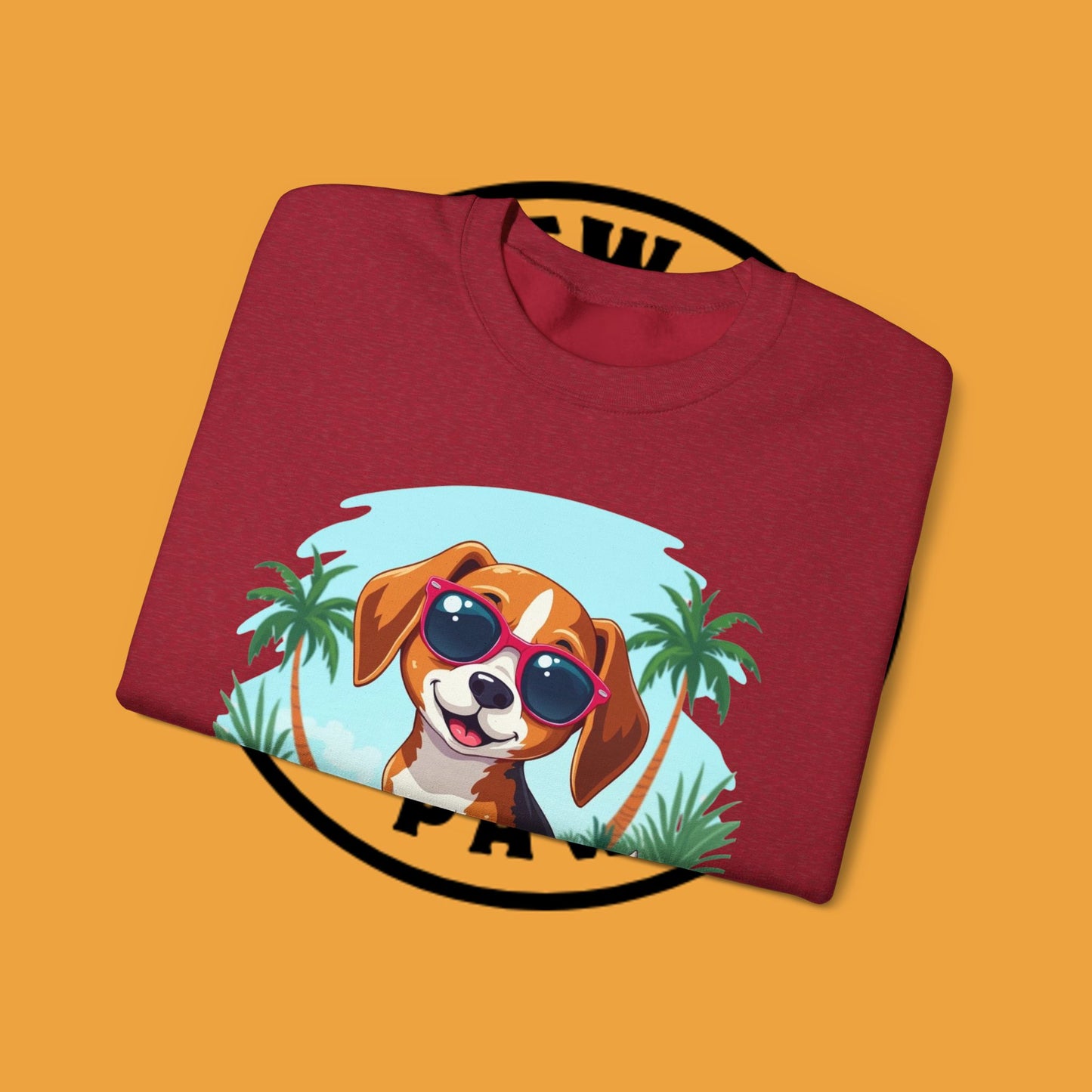 Dog Lover Crewneck Sweatshirt - Beagle surfista - Cool Summer Beagle Surfboard Sweatshirt β Perfect for Beach Vibes!