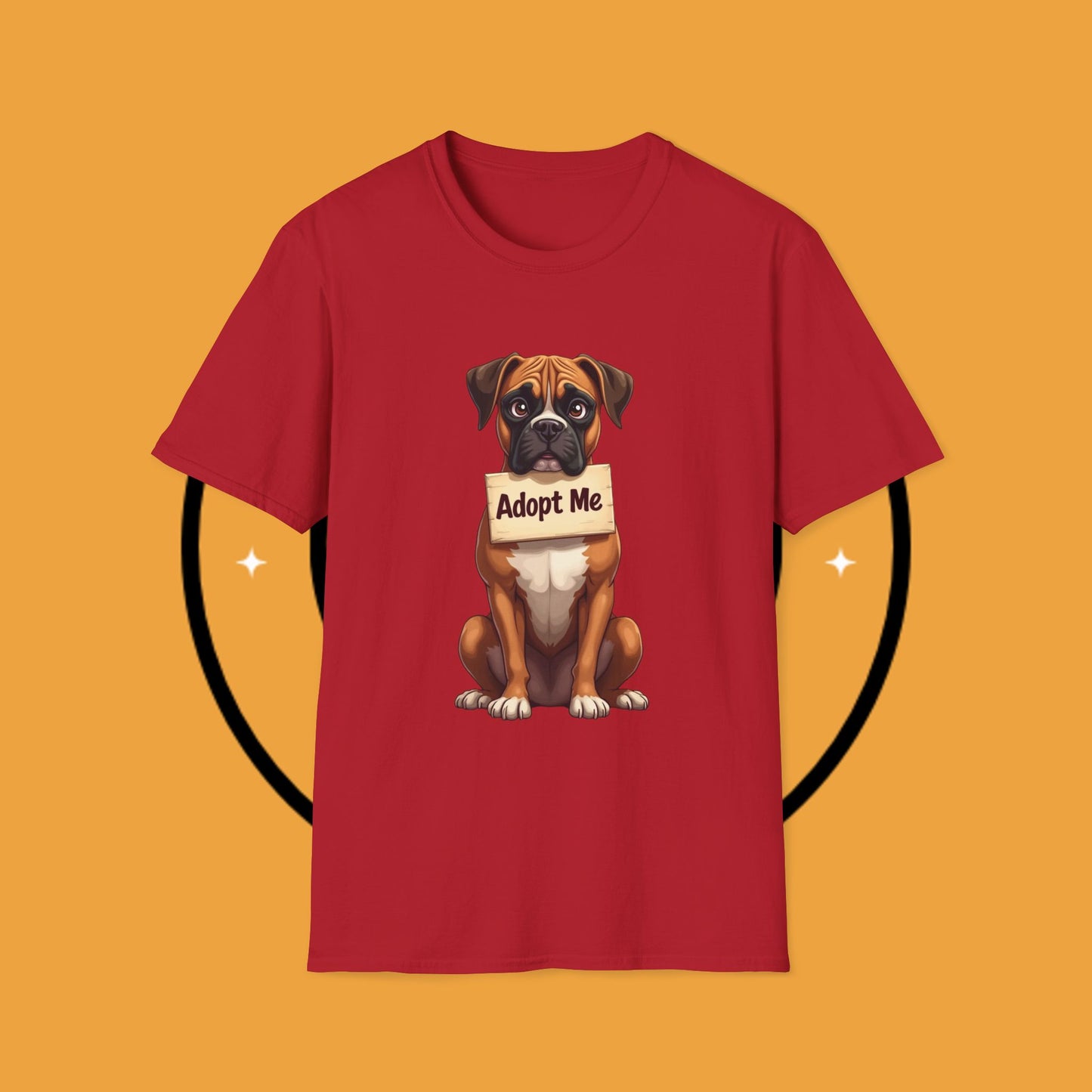 Adopt Me Boxer Dog T-Shirt - Cute Animal Rescue Awareness Tee for Dog Lovers