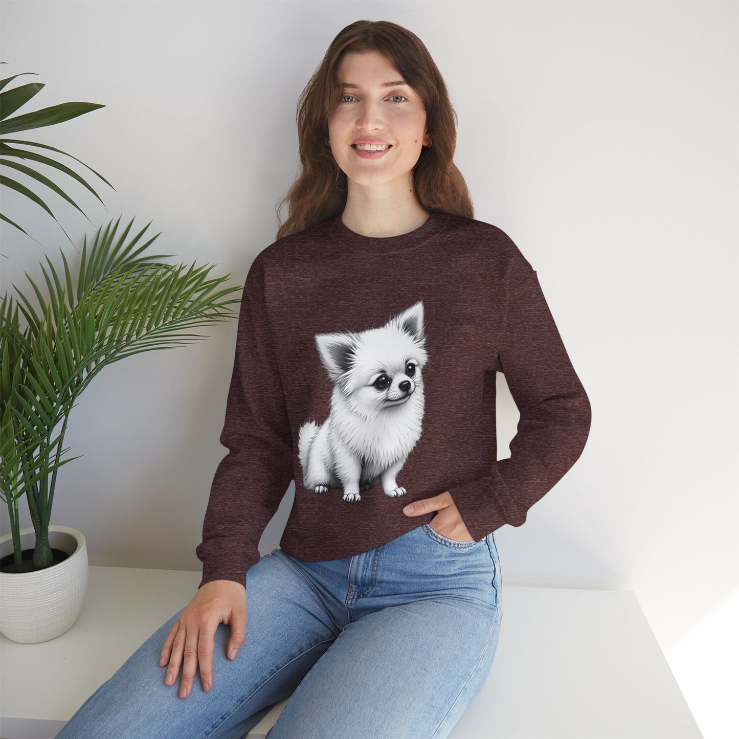 Classic Chihuahua Sketch Sweatshirt | Black White Dog Portrait | Artistic Pet Lover Gift