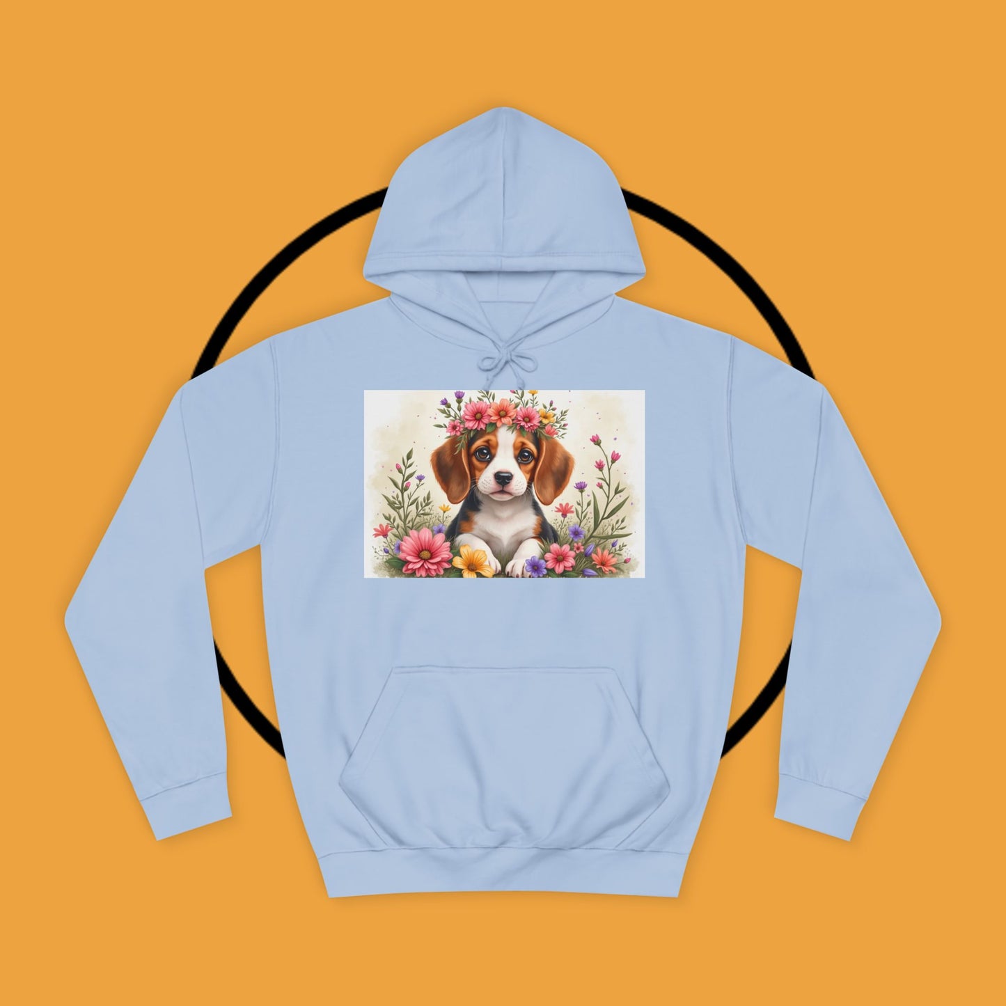 ๐ธ Enchanted Garden Beagle Hoodie - Where Cuteness Blooms! ๐ถ - Unisex Hoodie