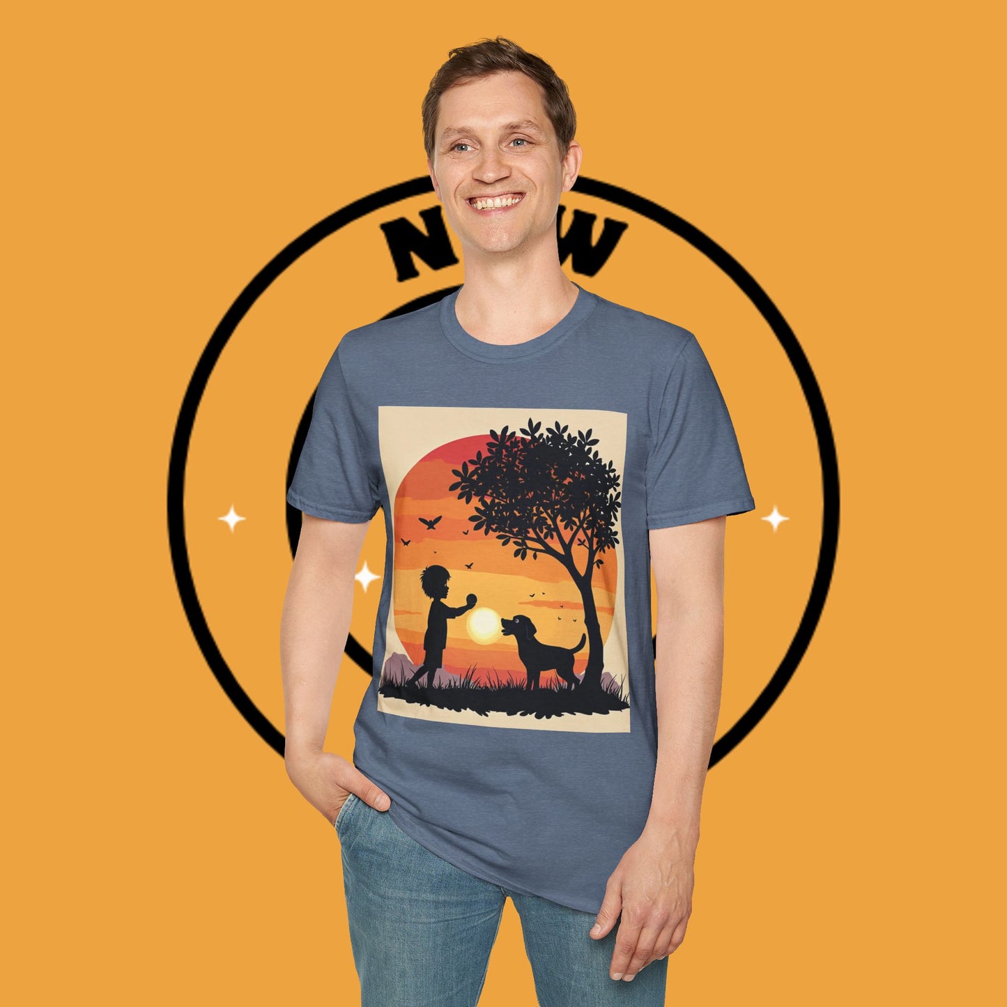 Playing with paws - Dog - Unisex T-Shirt Design - Sunset Playmates π
| Heartwarming Silhouette T-Shirt for Dog Lovers"