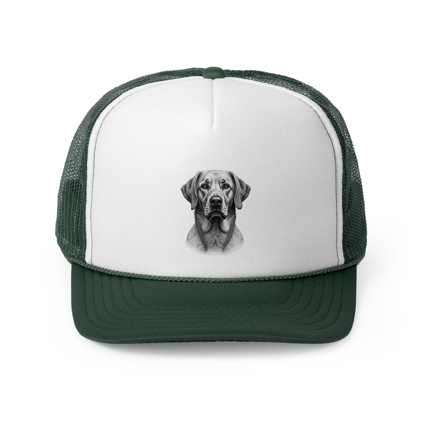 Hyperrealistic Labrador Trucker Cap - Professional Black White Portrait - Unisex Artistic Cap