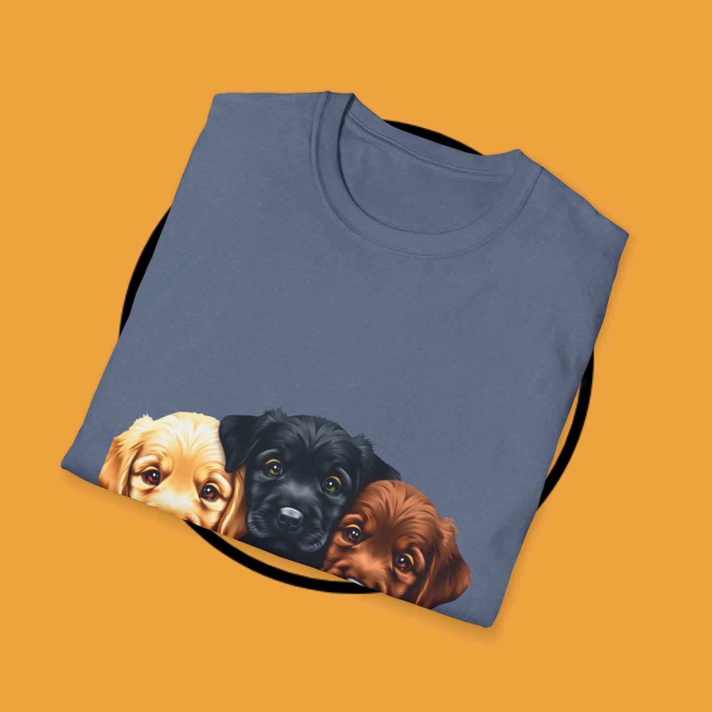 3 Adorable Retrievers Puppys - Dog - Unisex T-Shirt Design "Retriever Squad ๐พ | Trio of Cuteness T-Shirt for Dog Devotees"