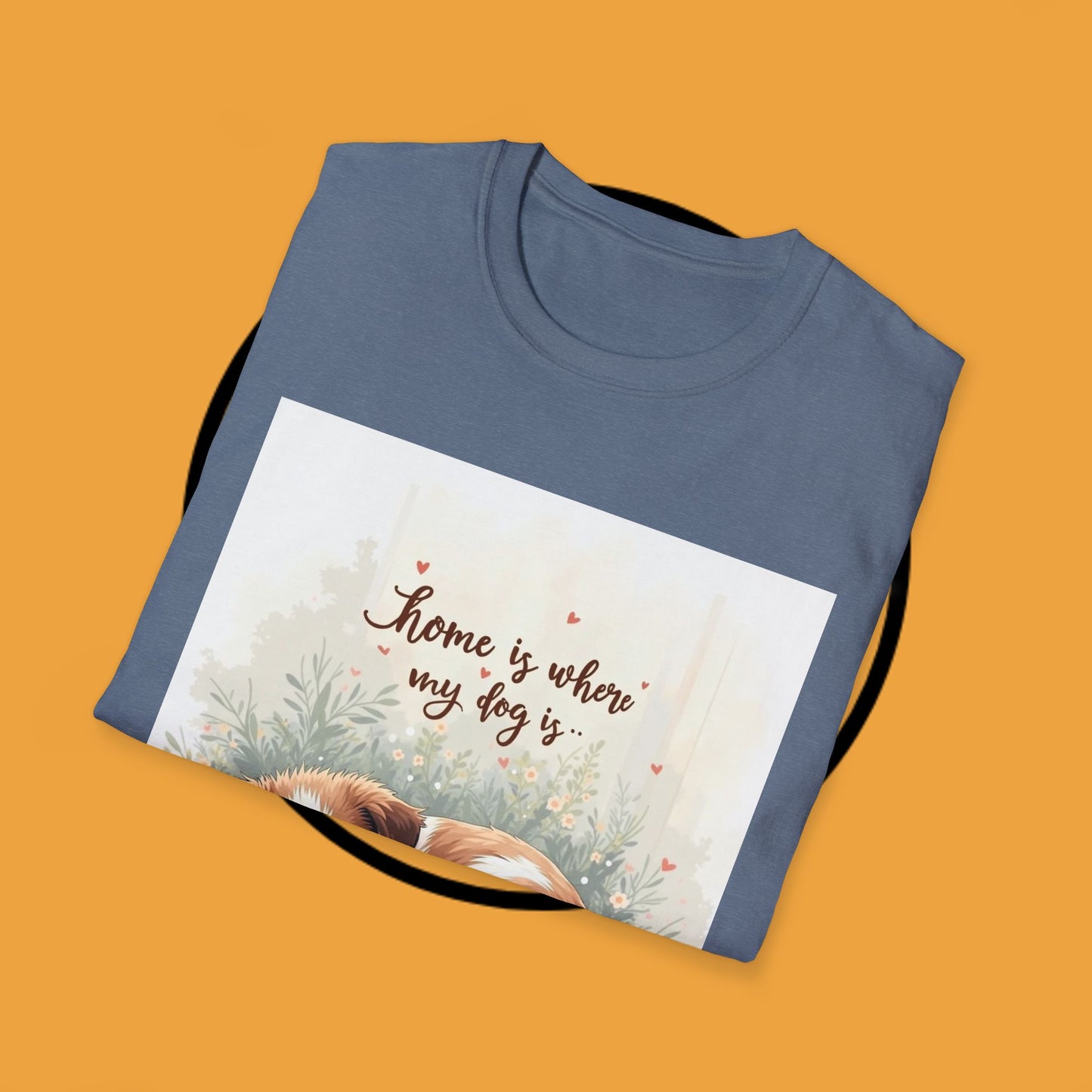 "Home Is Where My Dog Is" T-Shirt - Cute Sleeping Puppy Design | Dog Lover Gift Tee