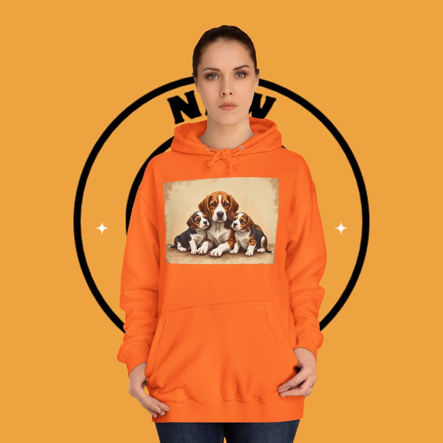 π¨βπ©βπ§βπ¦ Beagle Family Portrait Hoodie - Love Multiplied by Three! πΎ - Unisex Hoodie