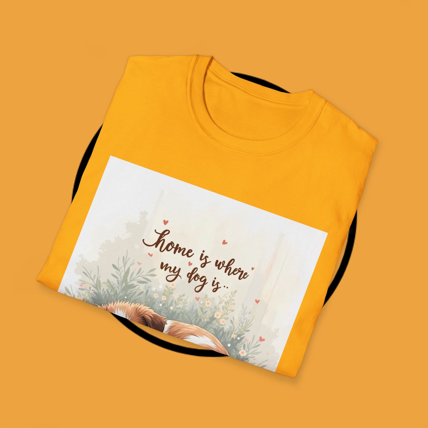 "Home Is Where My Dog Is" T-Shirt - Cute Sleeping Puppy Design | Dog Lover Gift Tee