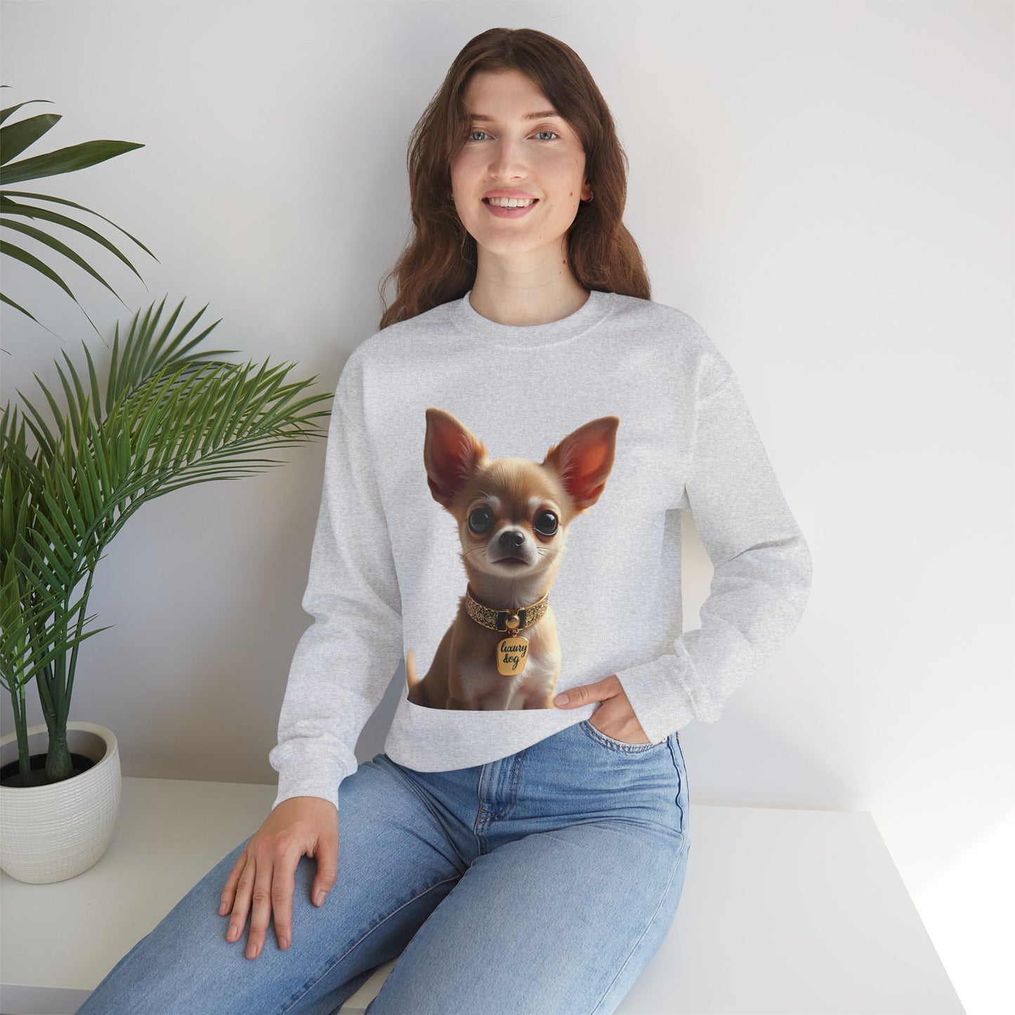 Luxury Chihuahua Sweatshirt | Premium Designer Dog Portrait | High-End Pet Lover Fashion