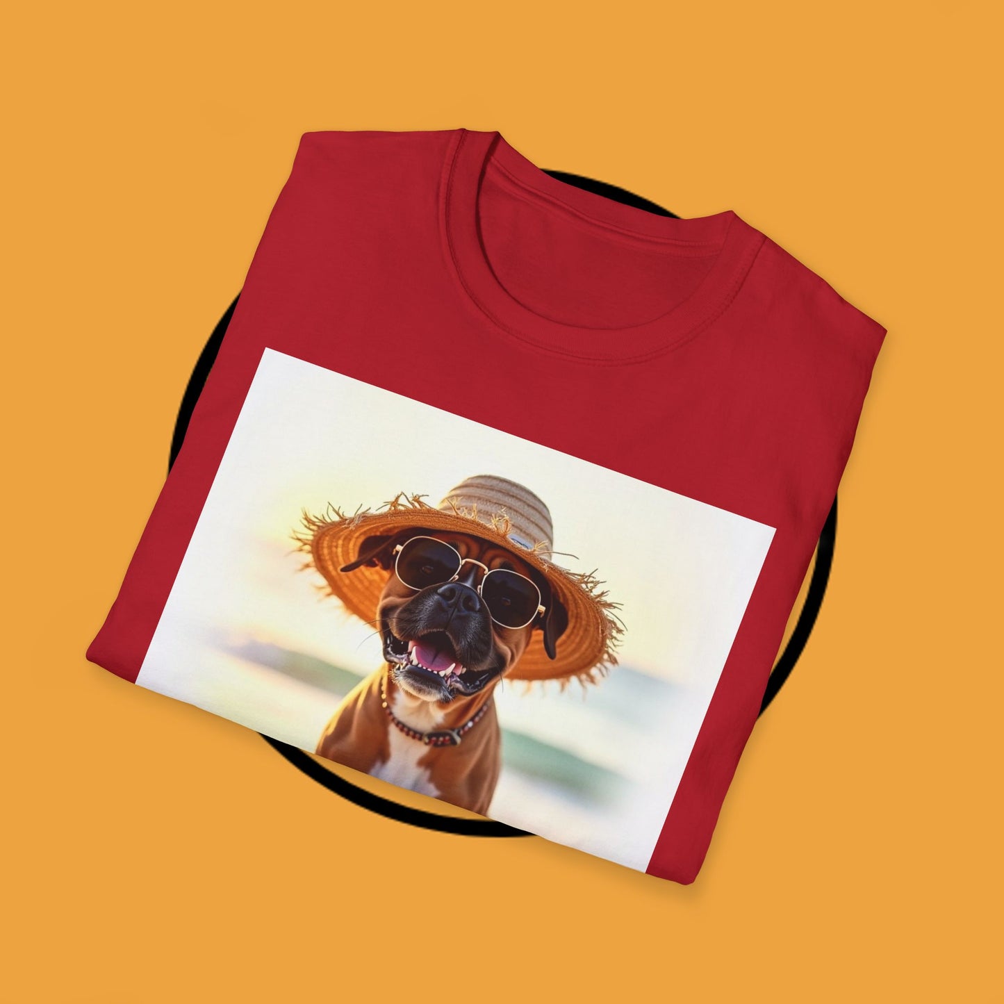 "Vacation Boxer Beach Vibes" Premium Summer T-Shirt / Beach Boxer Dog T-Shirt - Vacation Vibes Summer Pup Tee